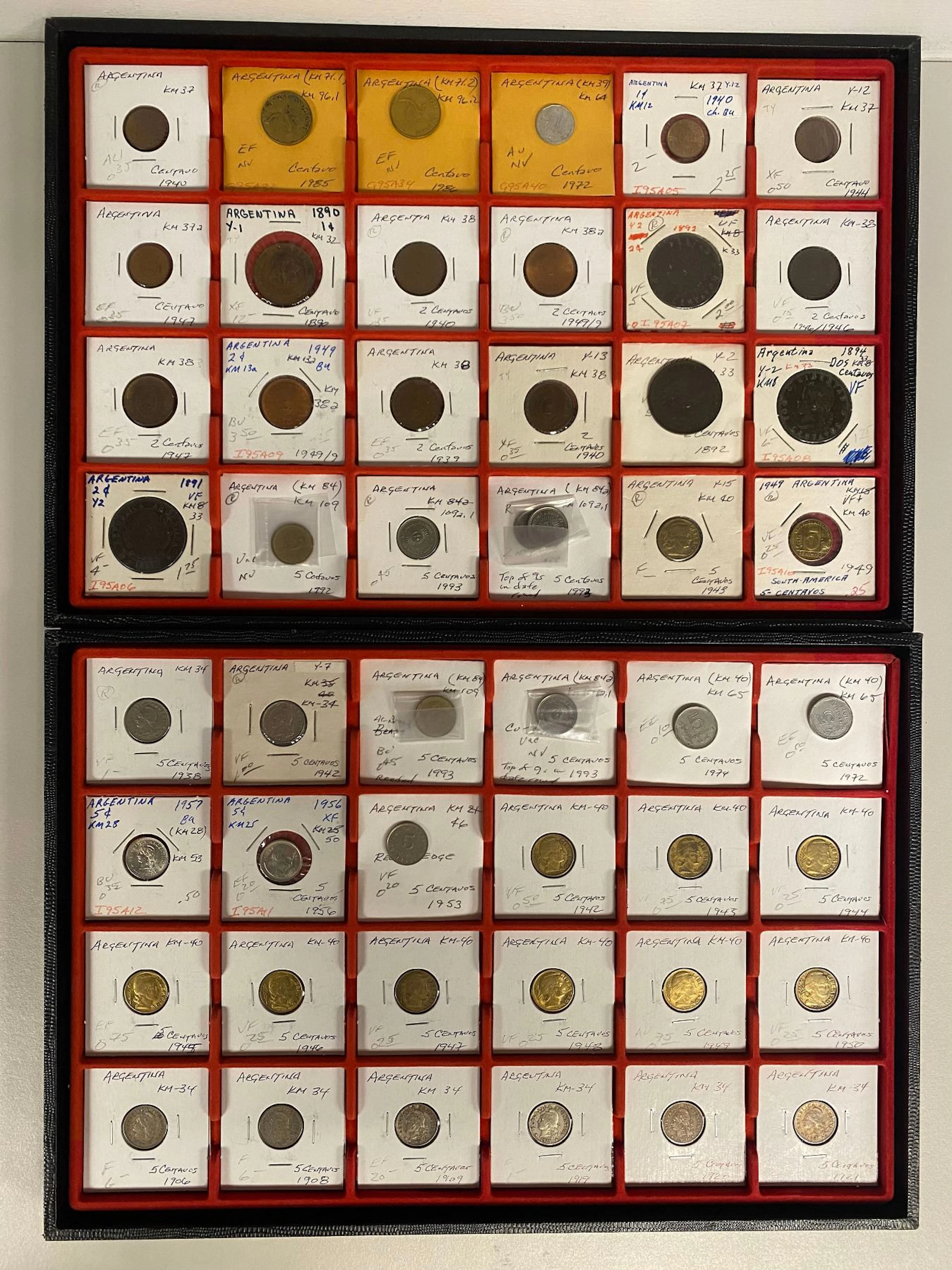 ARGENTINA: LOT of 253 coins