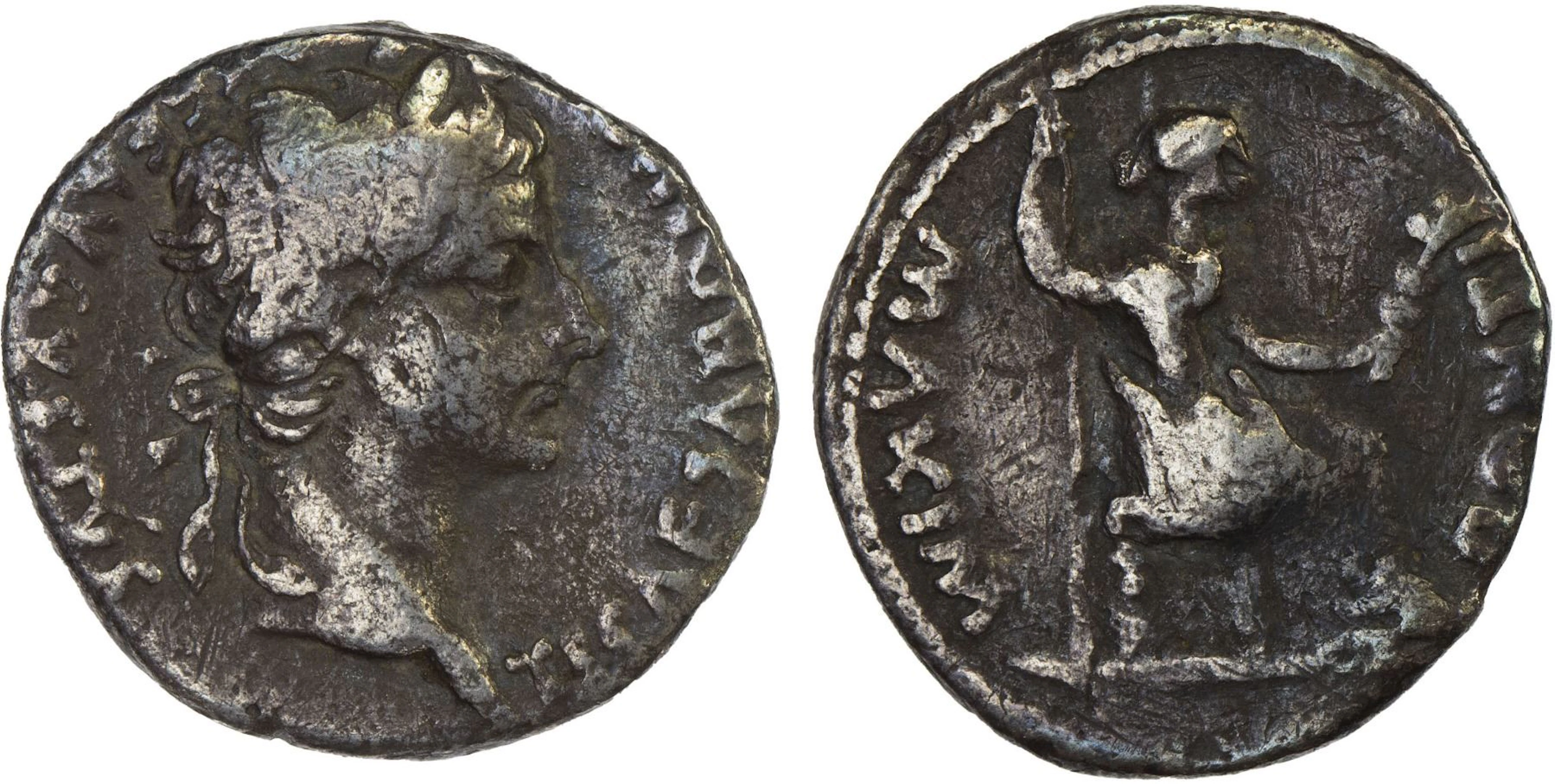 ROMAN EMPIRE: Tiberius, 14-37 AD, AR denarius (3.32g), Lugdunum, F-VF