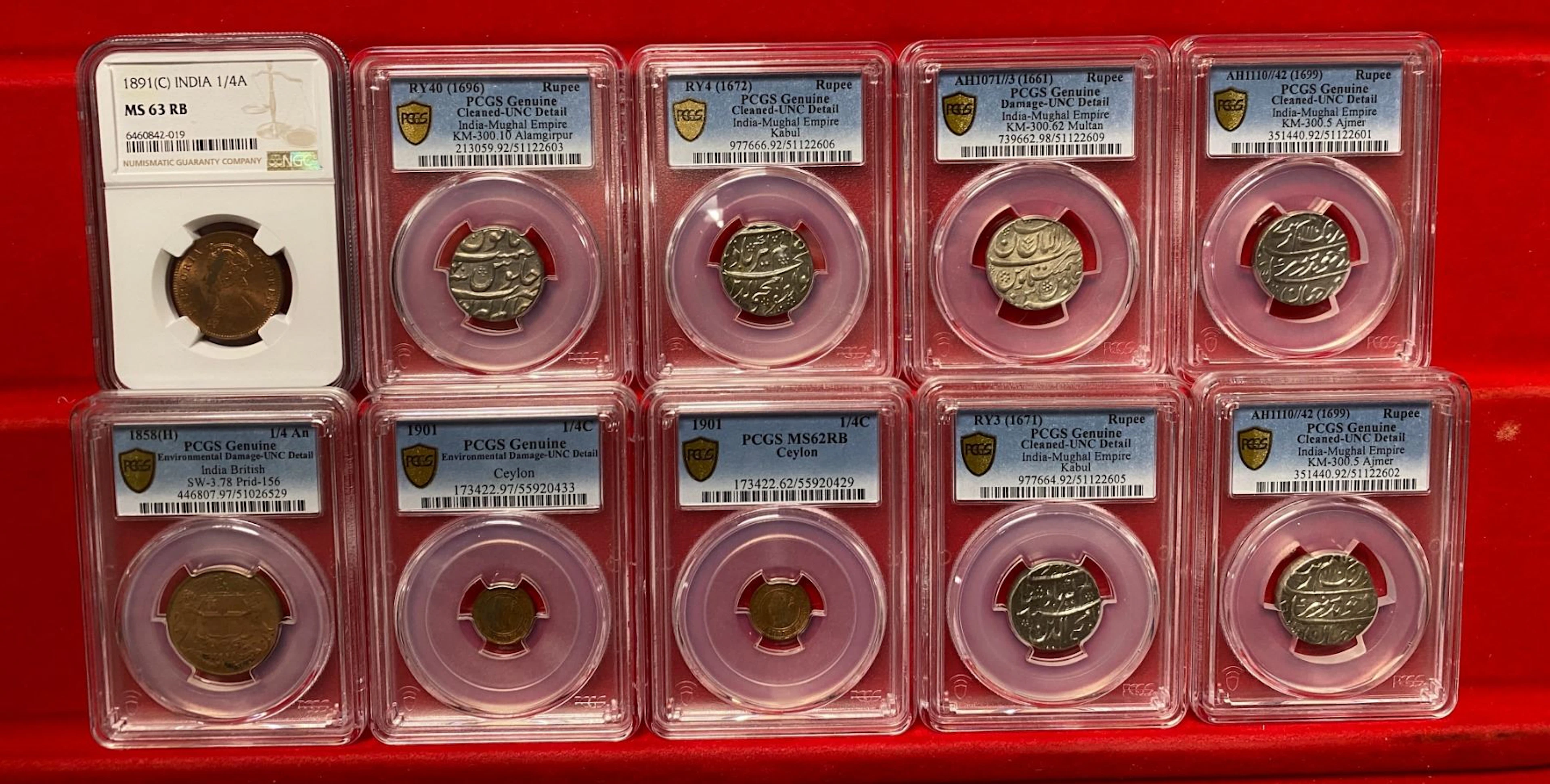 BRITISH INDIA: LOT of 10 coins