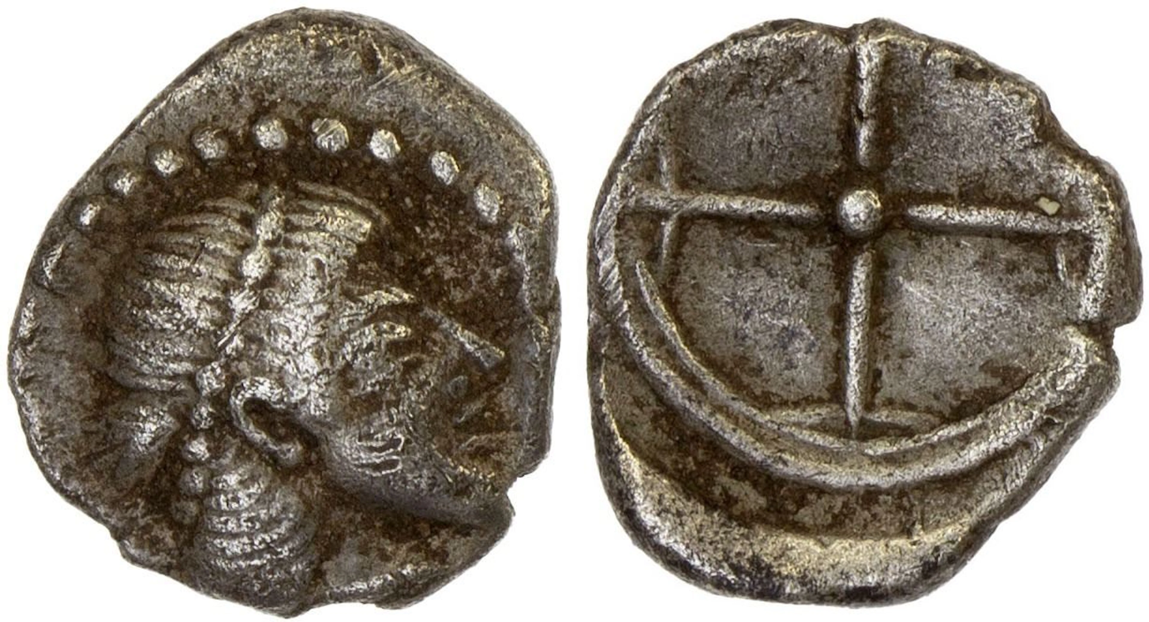 SICILY: Syracuse, Hieron I, 478-466 BC, AR obol (0.54g), VF