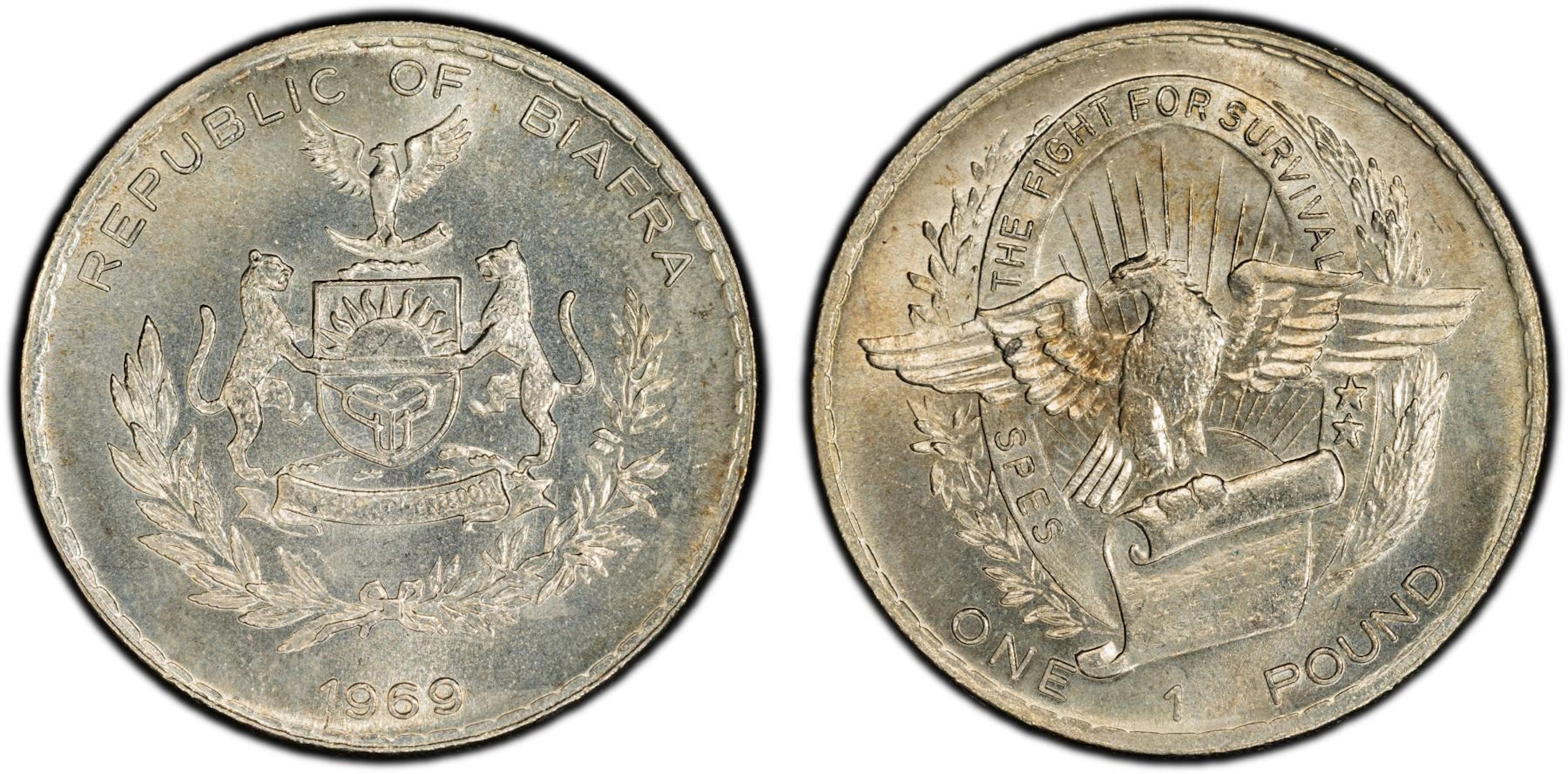 BIAFRA: Republic, AR pound, 1969, PCGS MS65