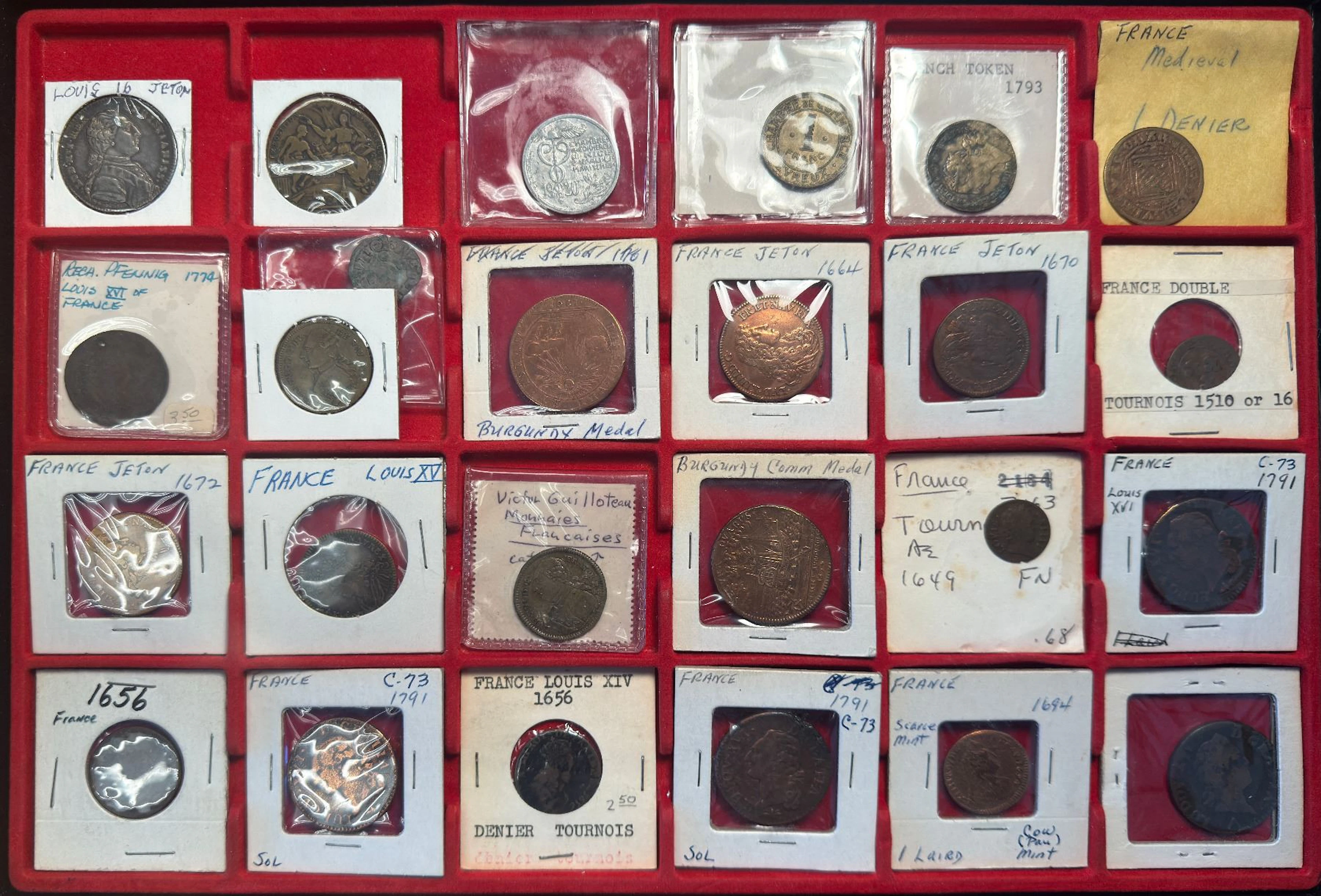 FRANCE: LOT of 25 coins, jetons, and medals