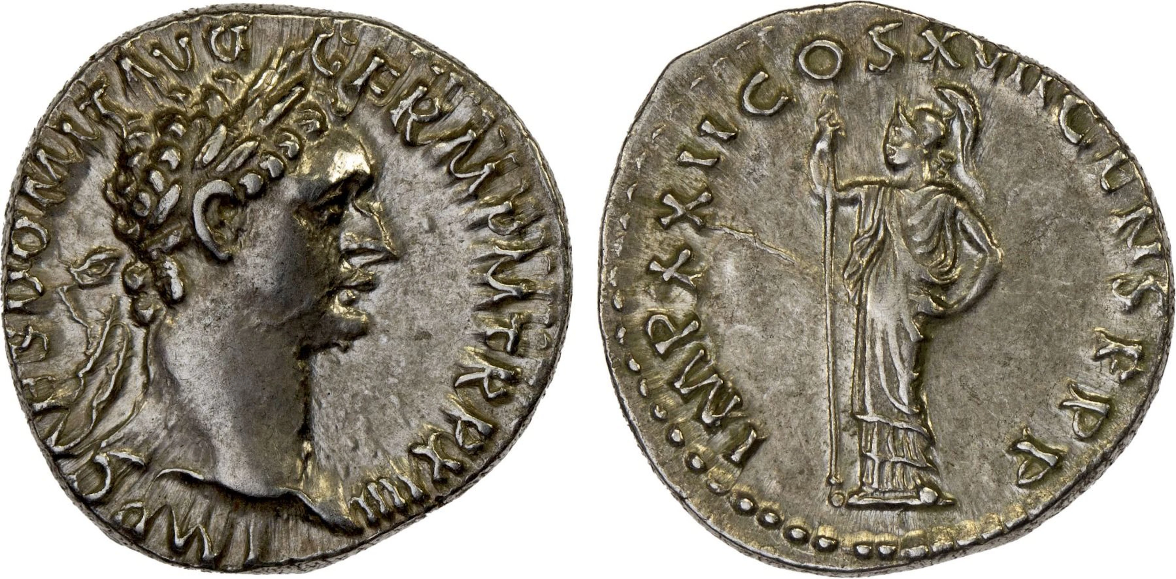 ROMAN EMPIRE: Domitian, 81-96 AD, AR denarius (3.71g), Rome, 95 AD, XF