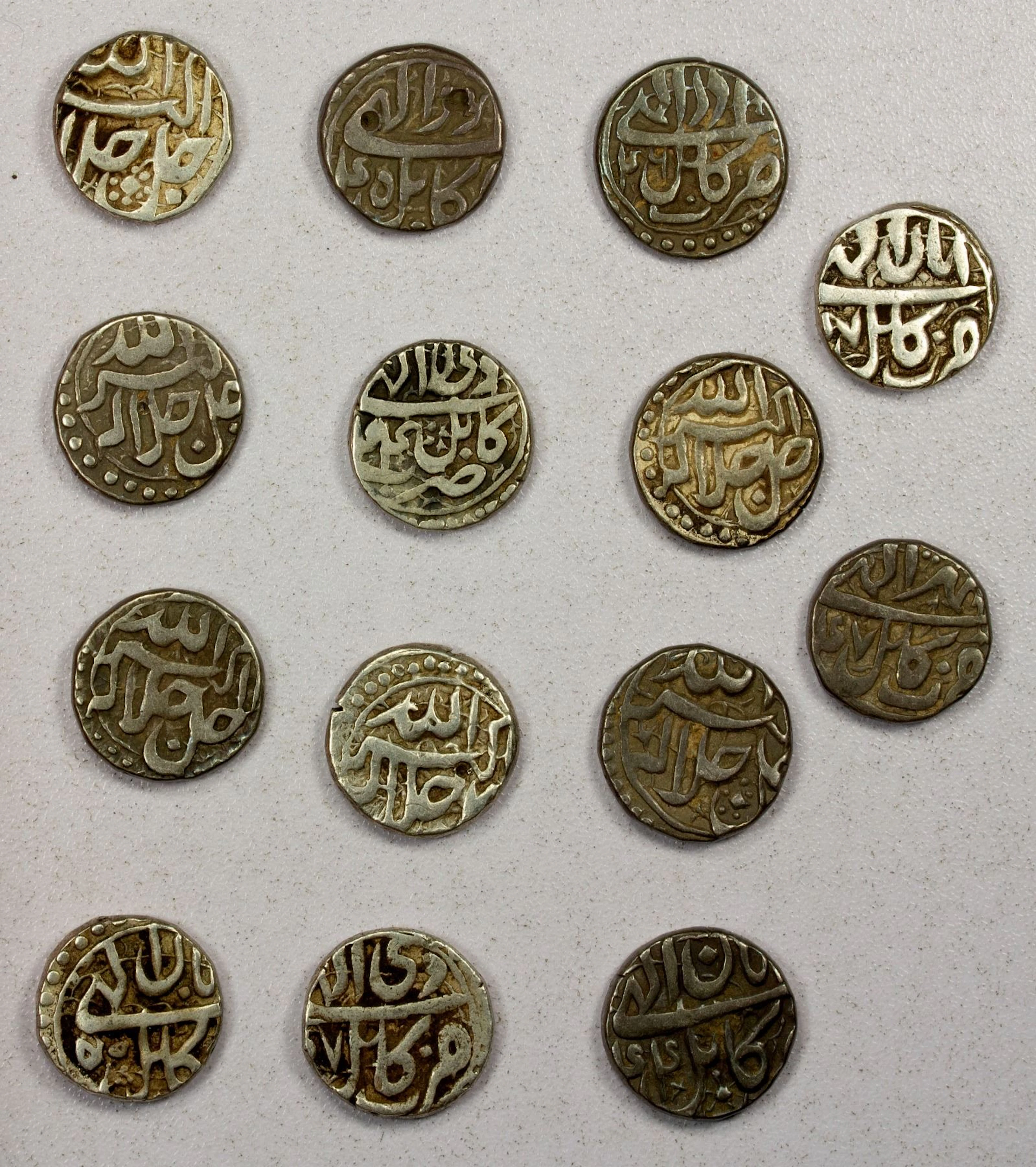 INDIA: MUGHAL: Akbar I, 1556-1605, SET of 14 half rupees