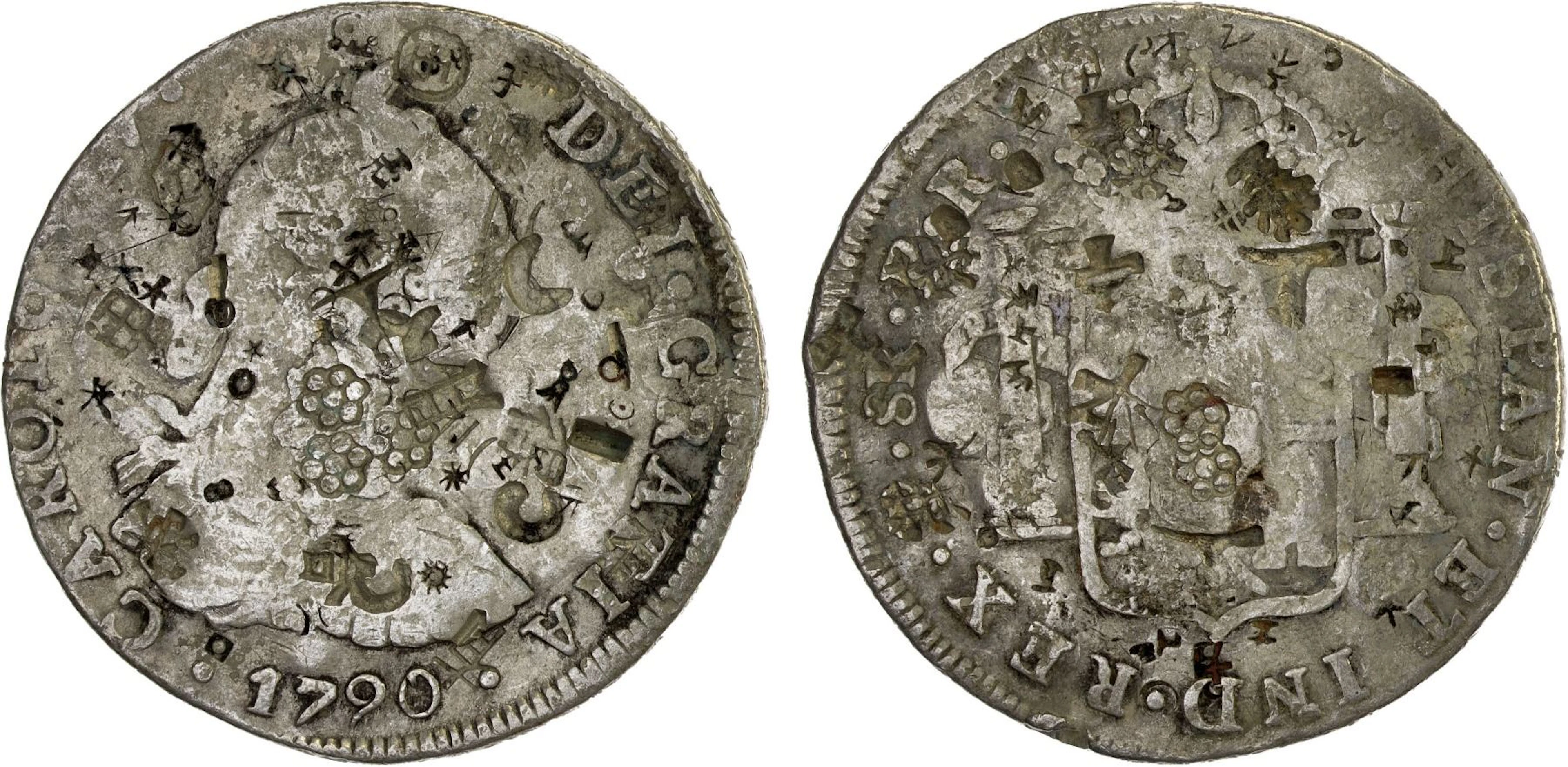 BOLIVIA: Carlos IV, 1788-1808, AR 8 reales, Potosí 1790-PTS, VF
