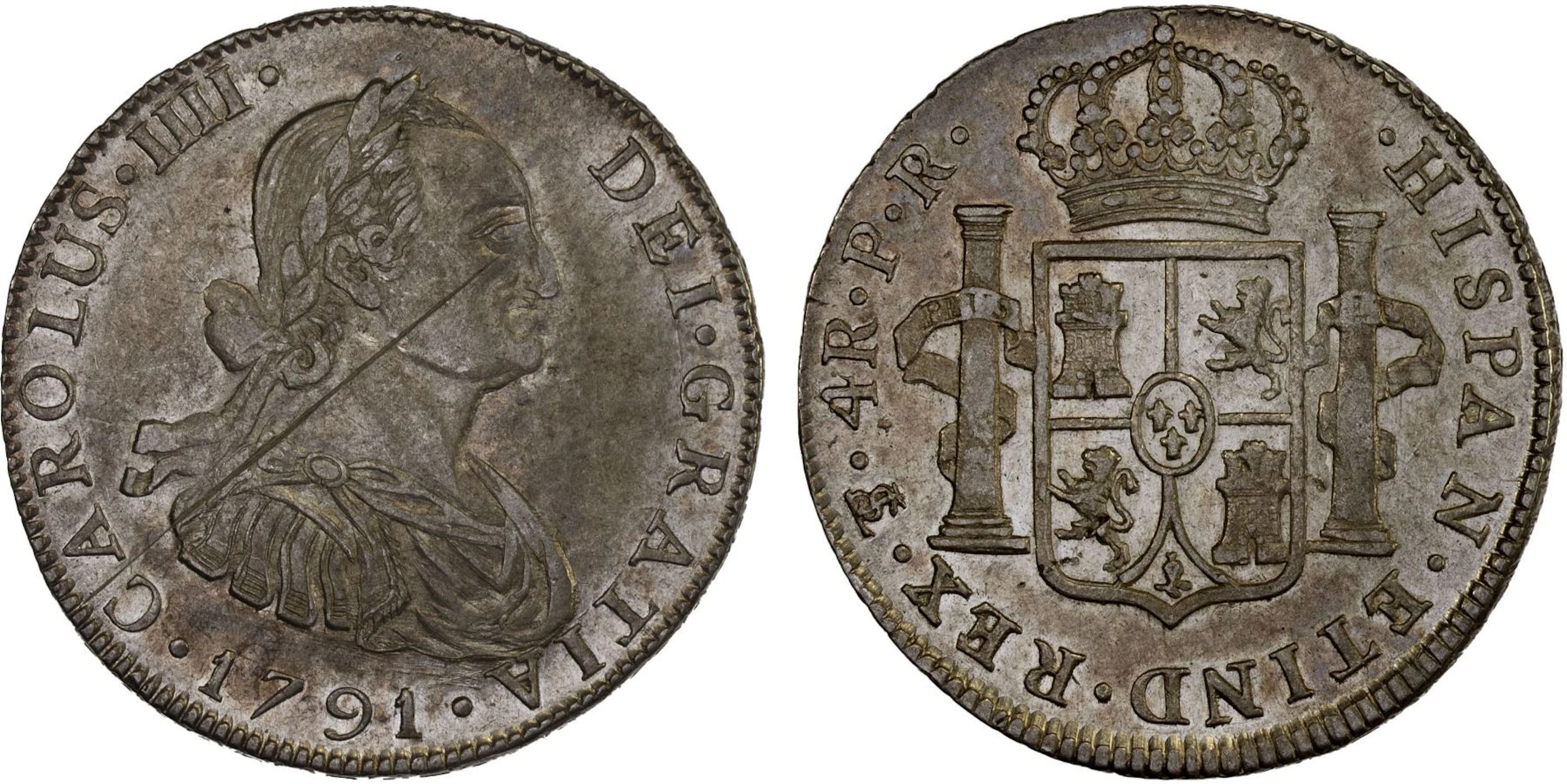 BOLIVIA: Carlos IV, 1788-1808, AR 4 reales, 1791-PTS, Choice XF