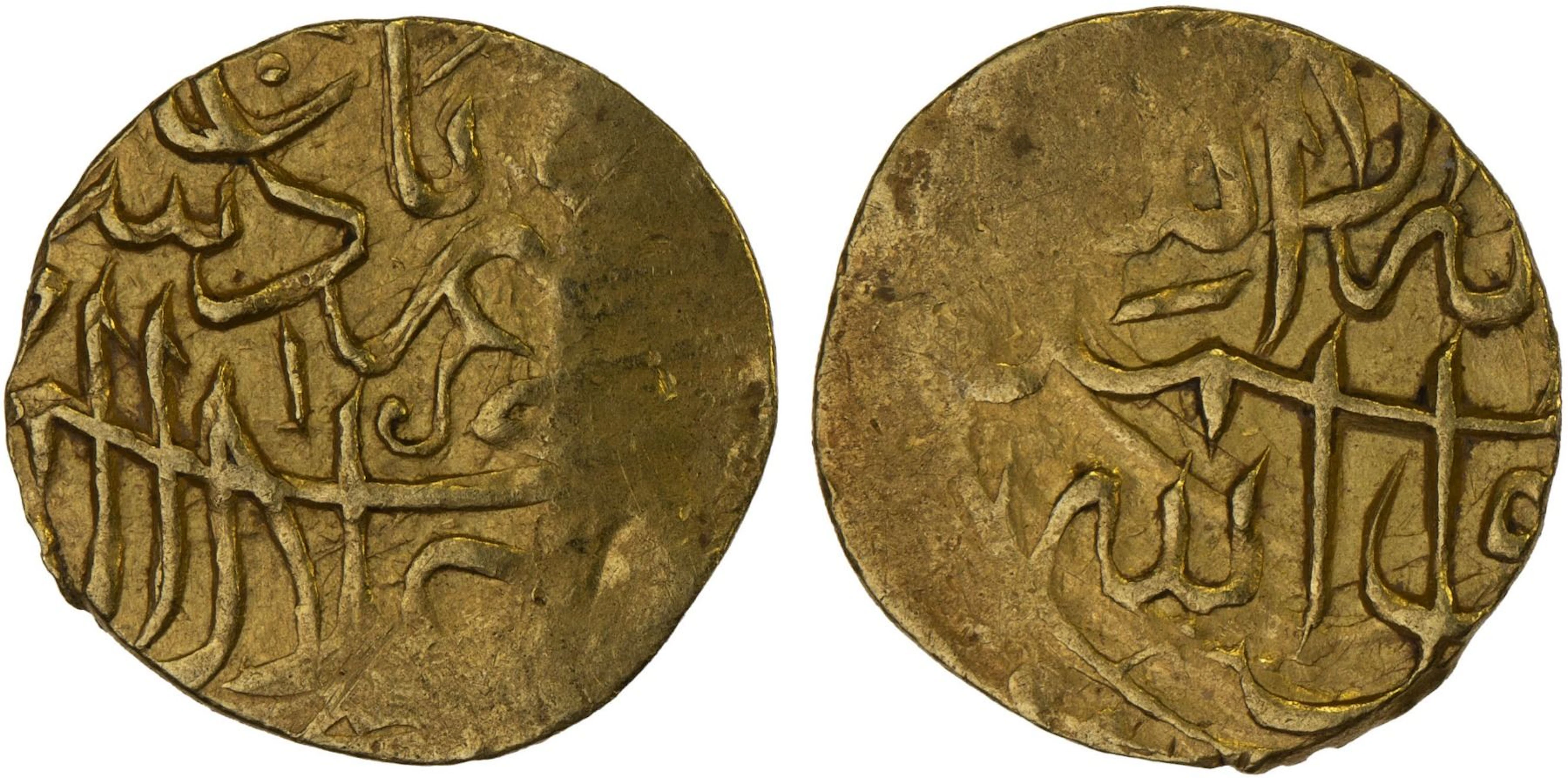 MUGHAL: Akbar I, 1556-1605, AV 1/12 Indian mohur (0.94g), [Badakhshan], ND, VF