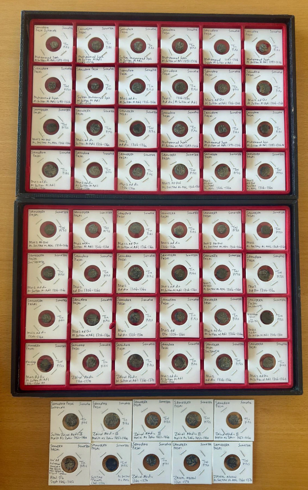 INDONESIA: SAMUDRA-PASAI: LOT of 58 tin pitis