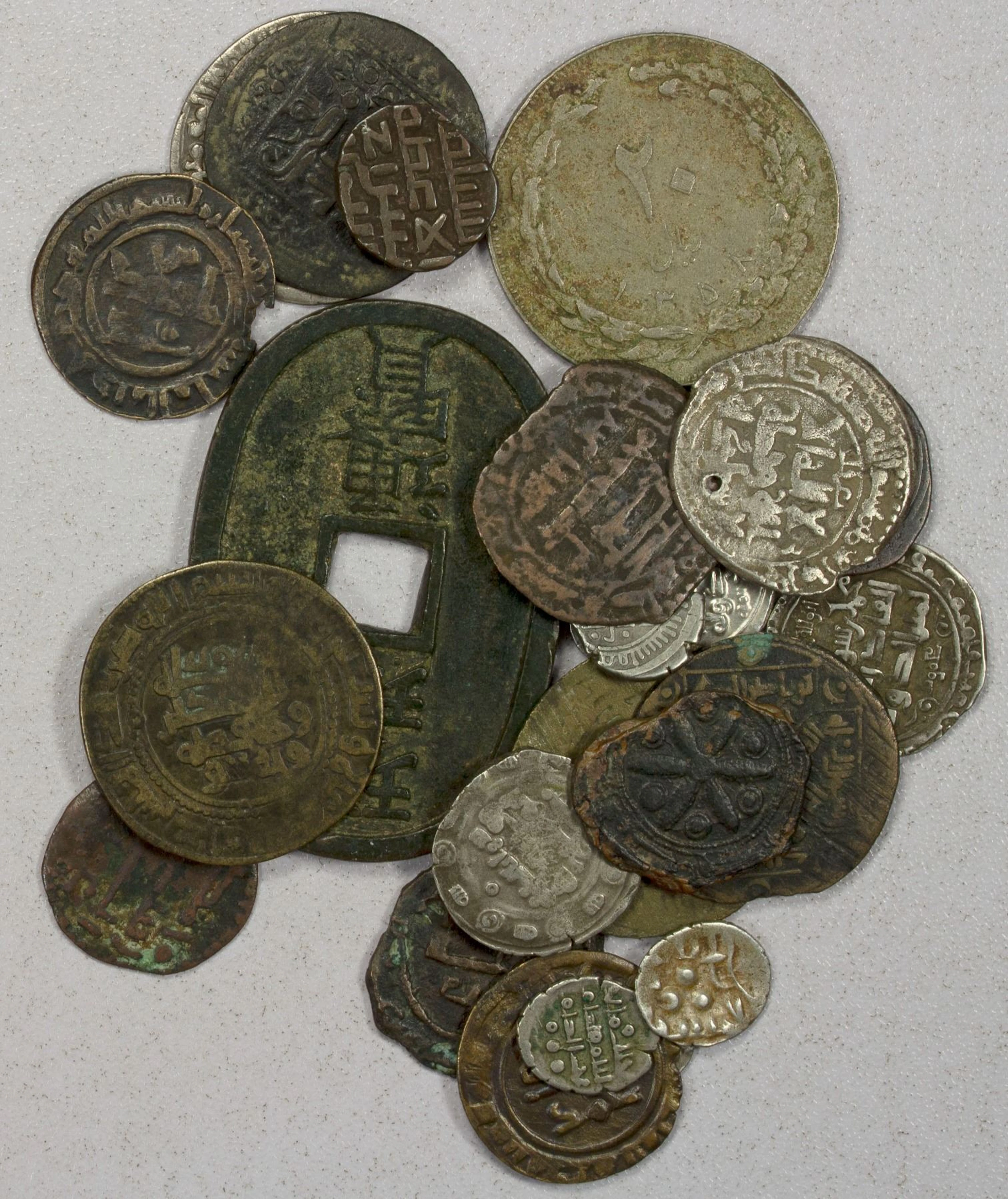 MEDIEVAL ISLAMIC: LOT of 9 silver and 14 copper coins
