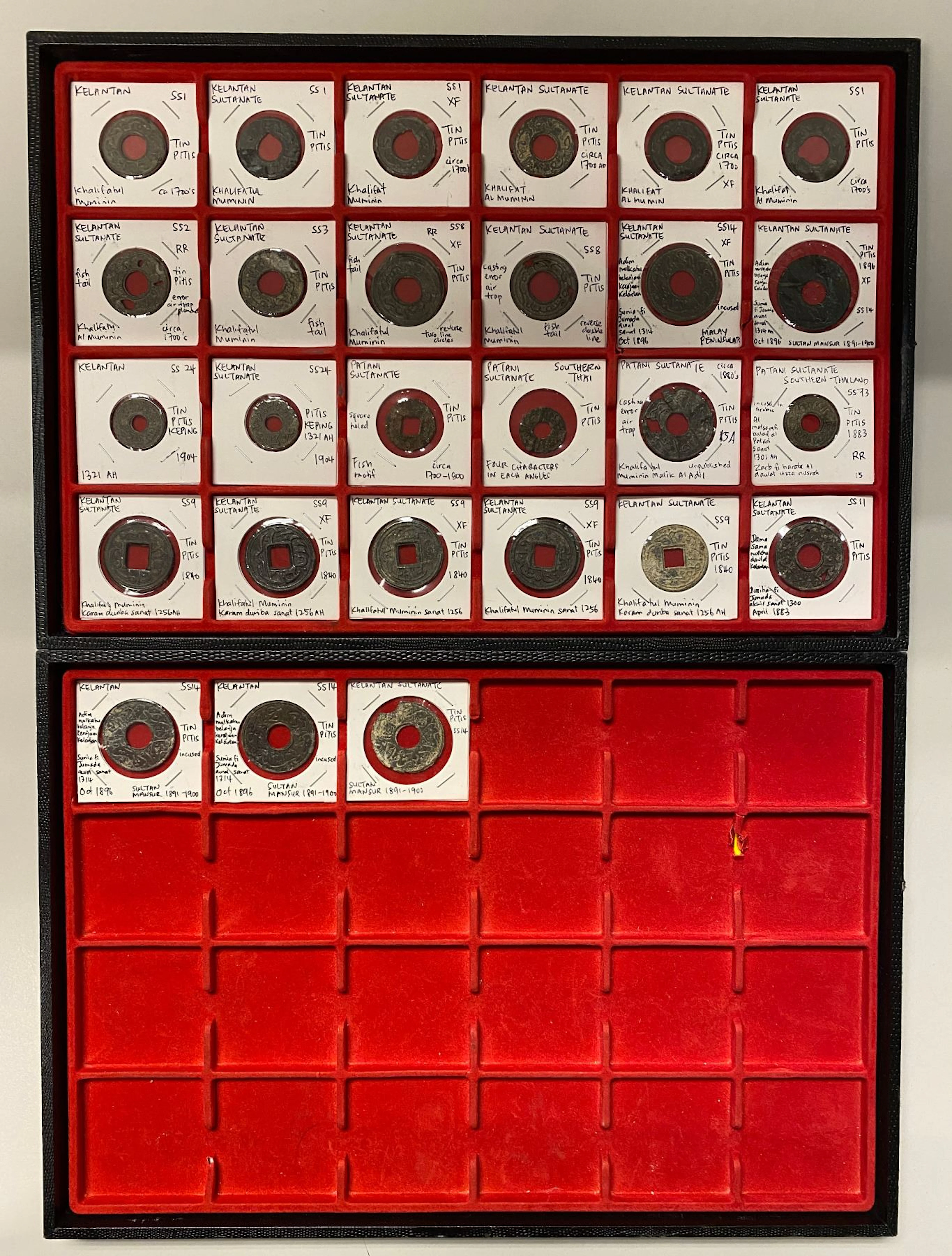 MALAYSIA: KELANTAN: LOT of 27 tin coins