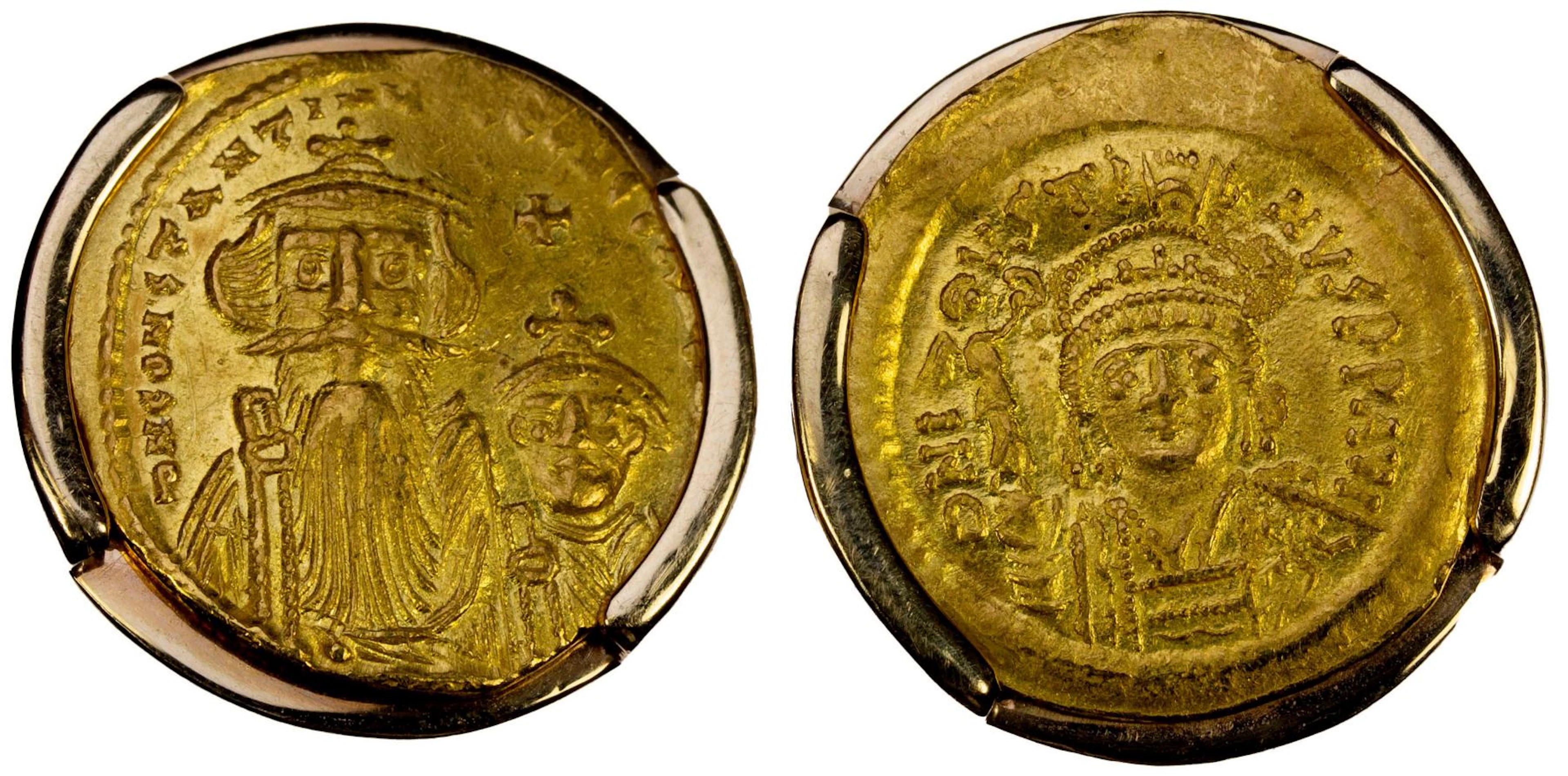 BYZANTINE EMPIRE: pair of coin cufflinks