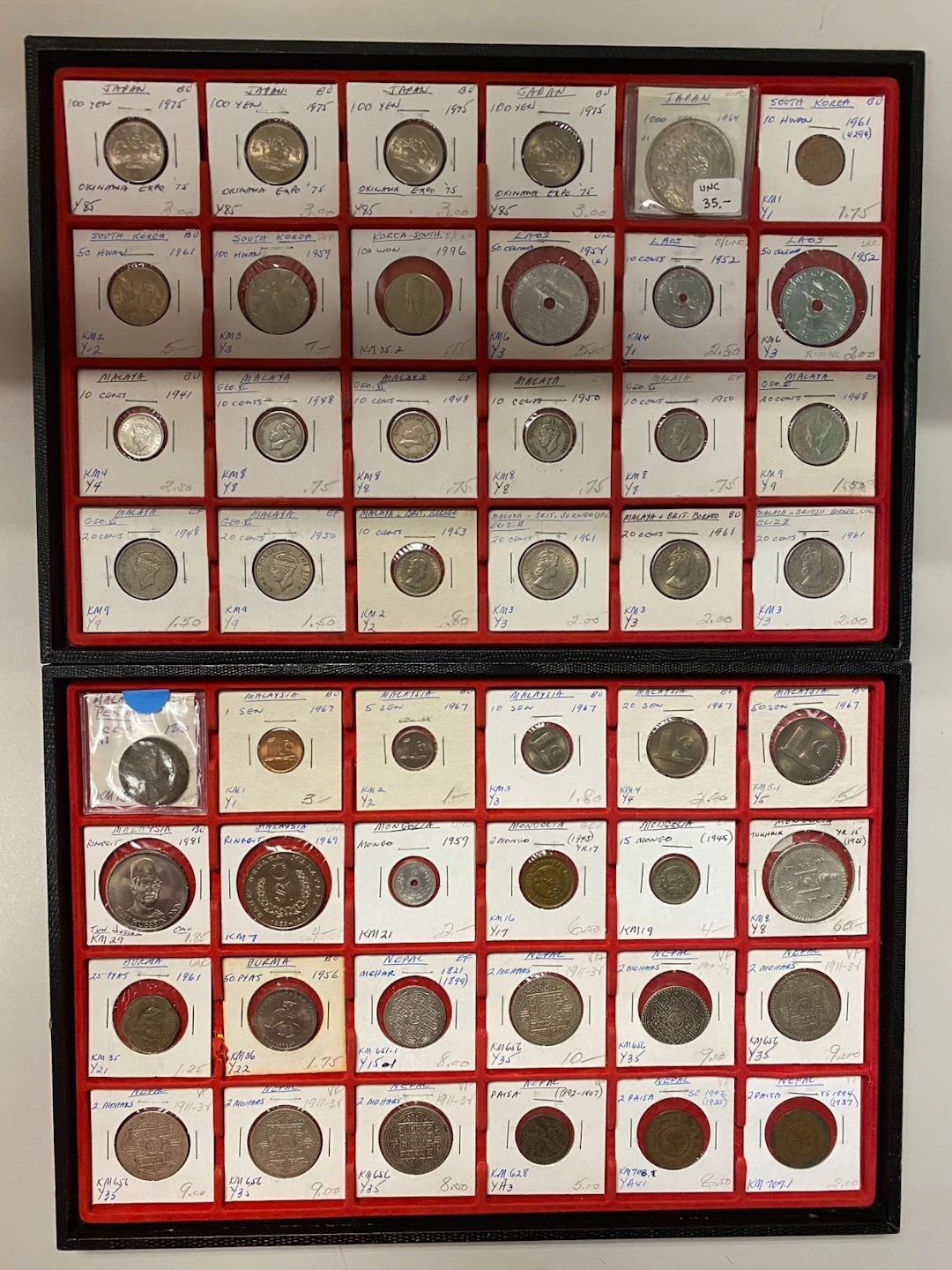 ASIA AND OCEANIA: LOT of 104 coins