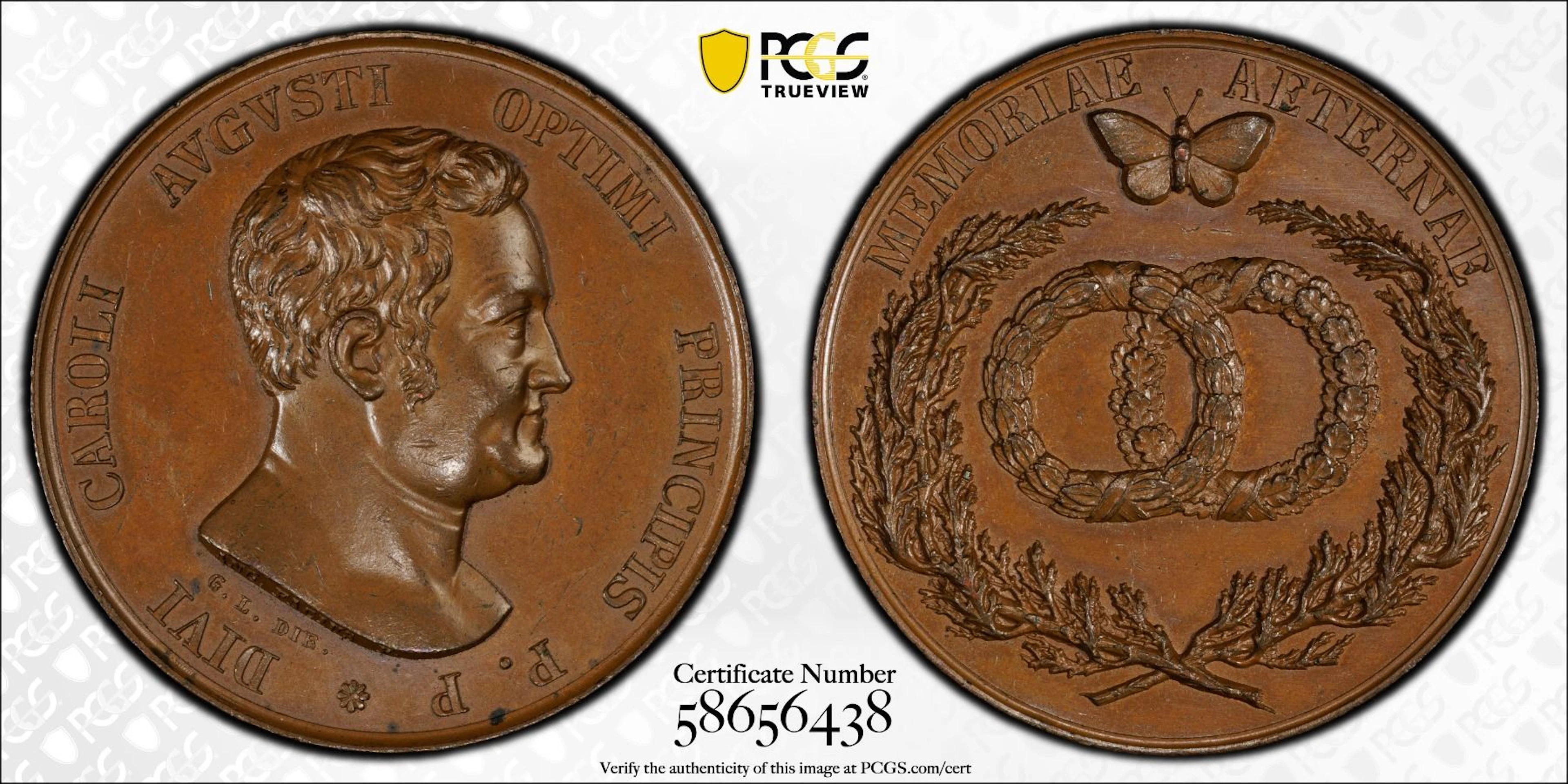 SAXE-WEIMAR-EISENACH: Karl Friedrich, 1828-1853, AE medal (39.62g)