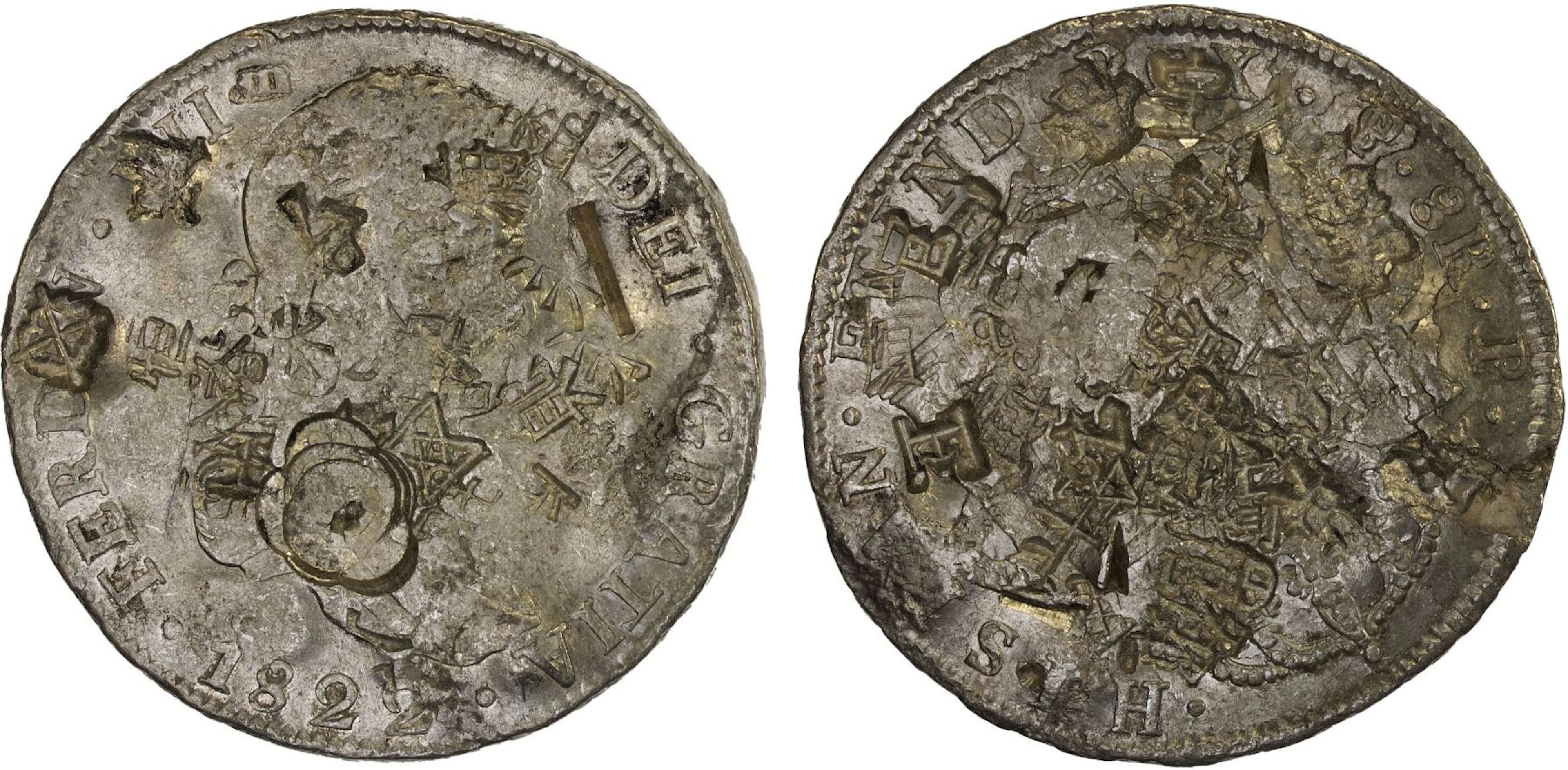 BOLIVIA: Fernando VII, 1808-1825, AR 8 reales, Potosí 1822-PTS, XF-AU