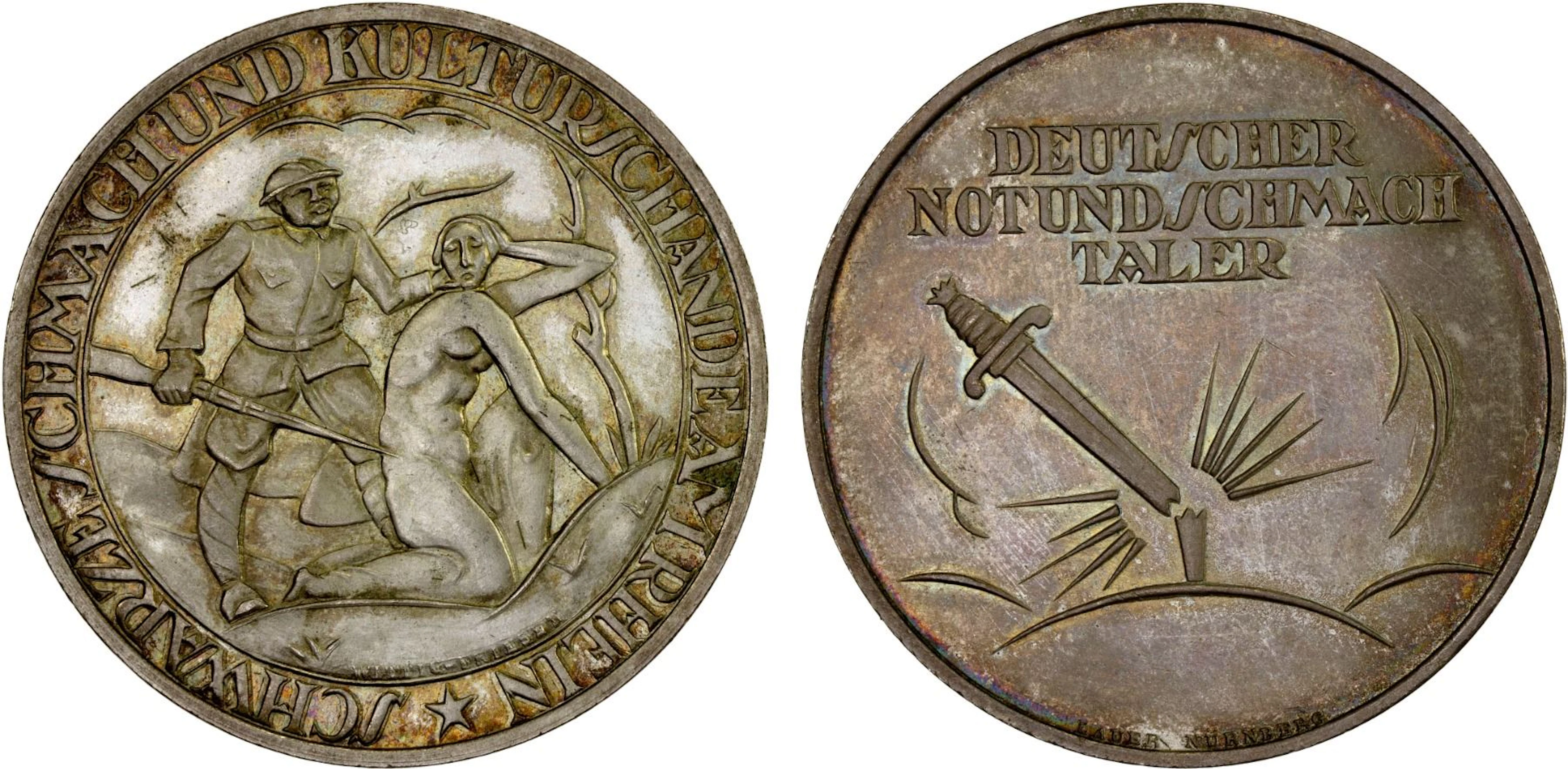 GERMANY: Weimar Republic, silvered AE medal (20.01g), ND (1921), Unc