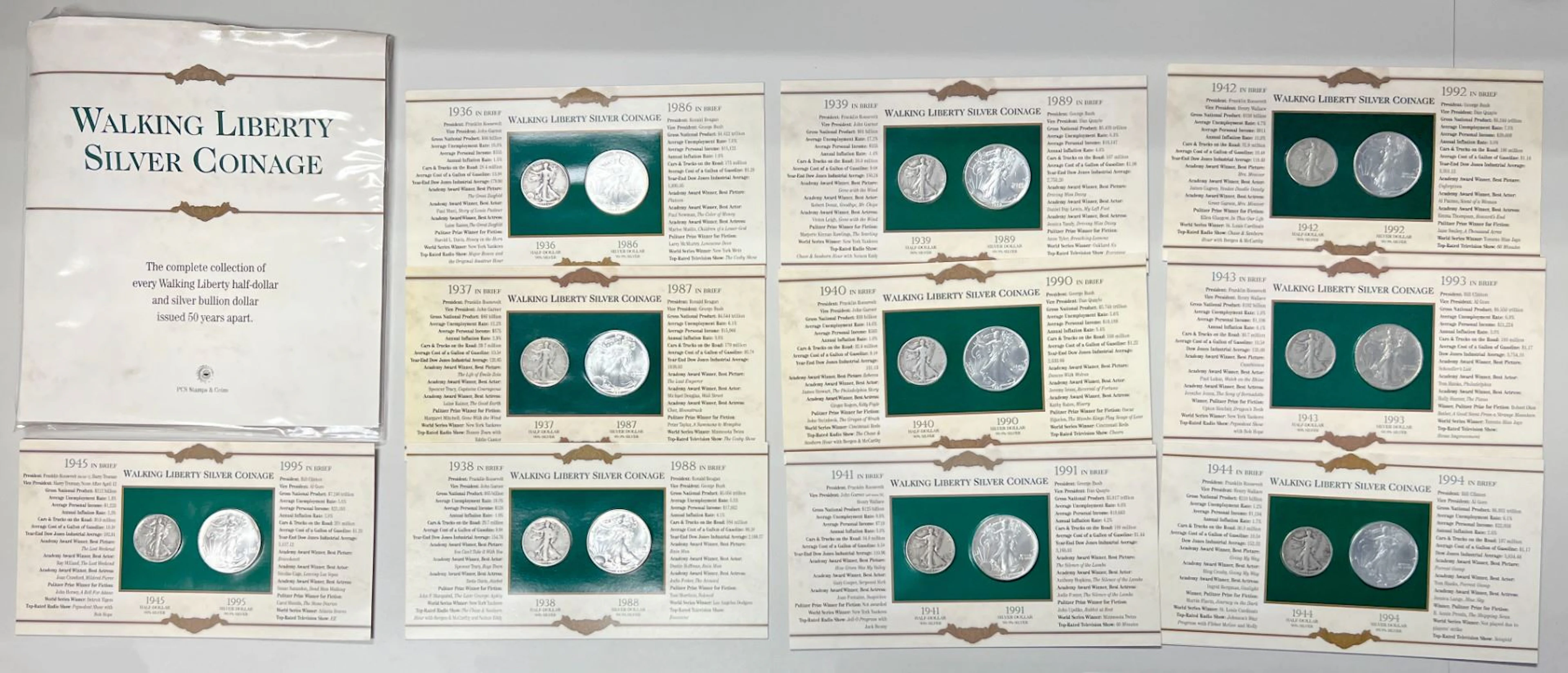 UNITED STATES: LOT of 10 silver half dollars & silver Eagles