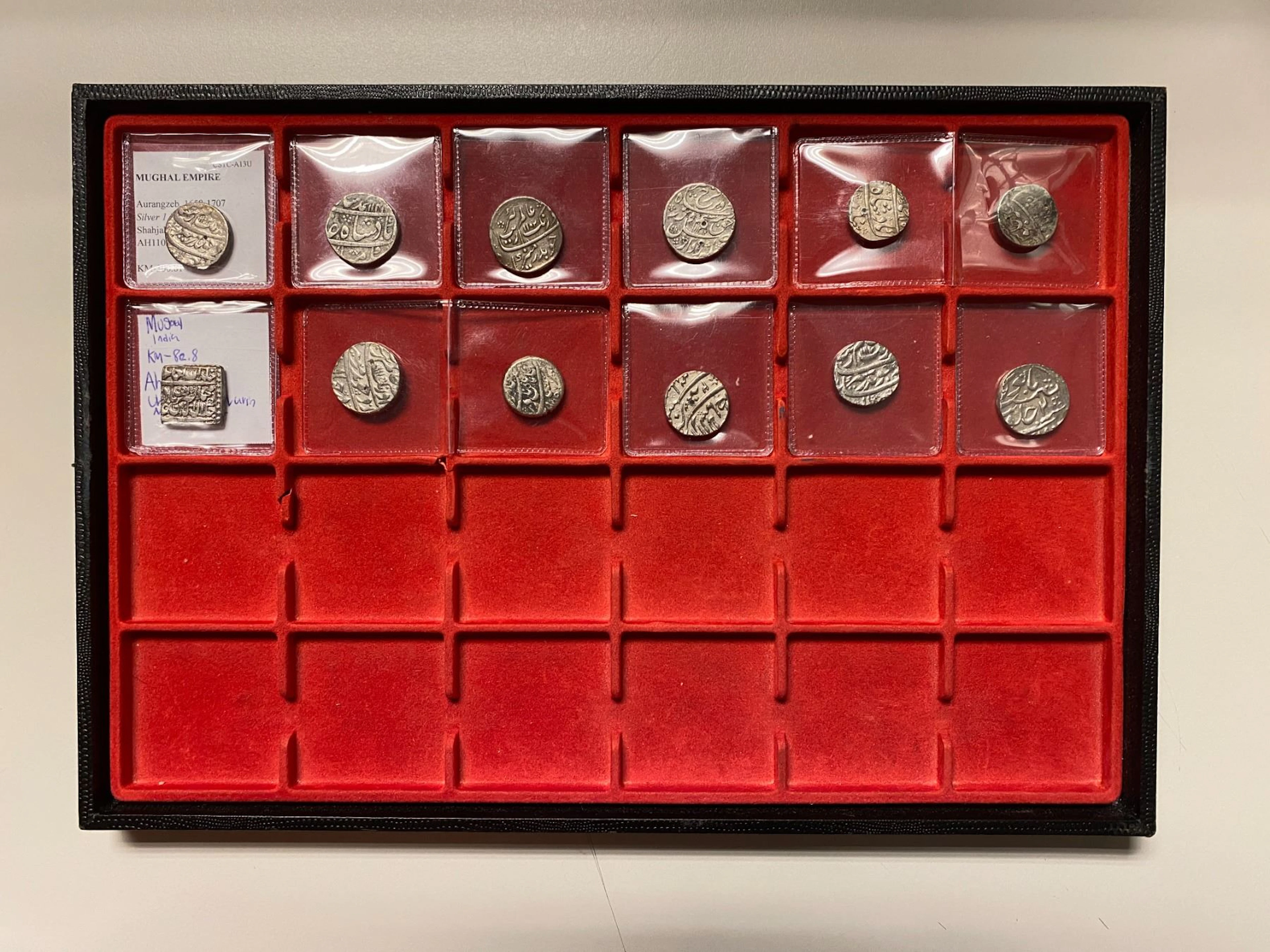 INDIA: MUGHAL: LOT of 12 silver rupees