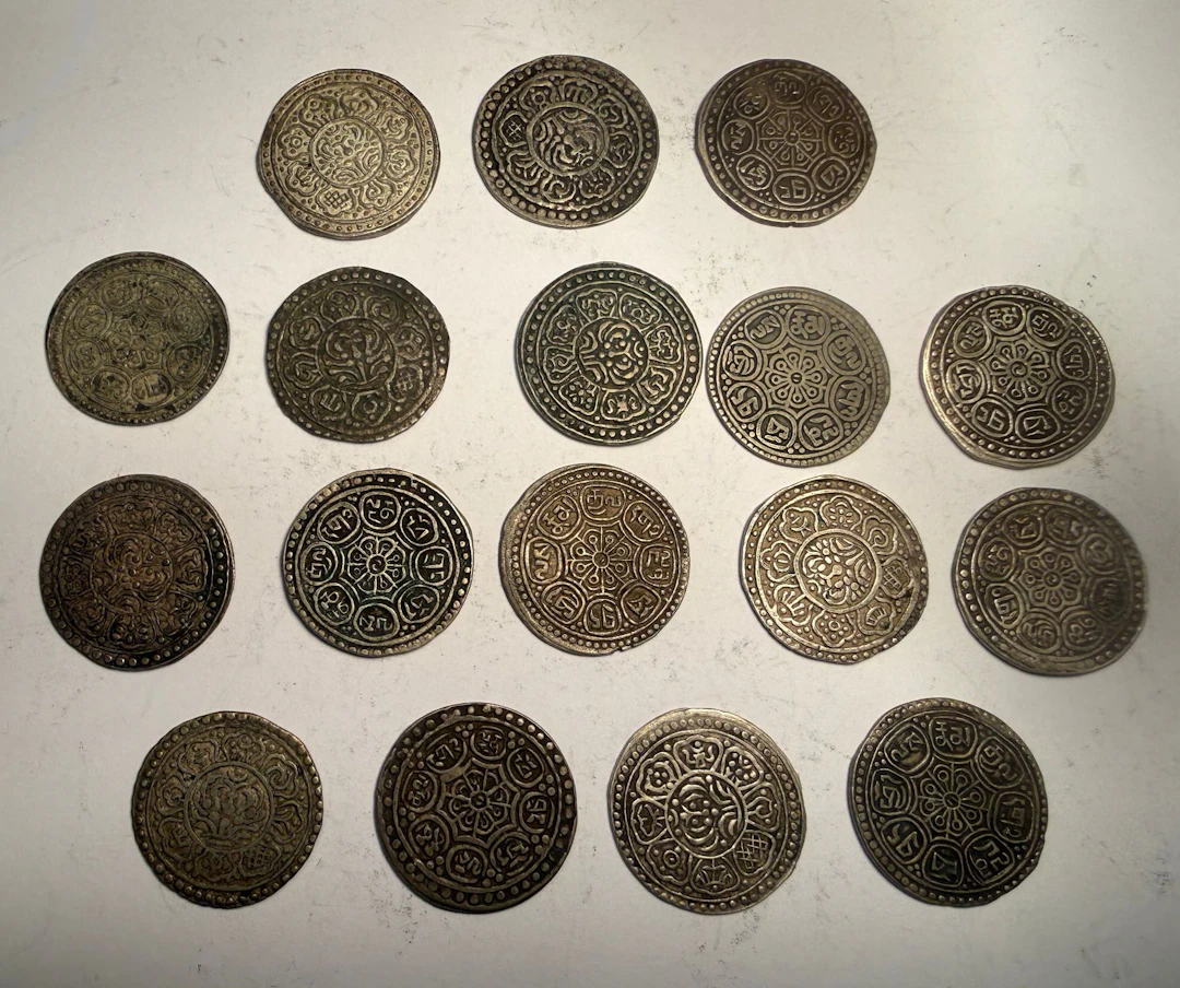 CHINA: TIBET: LOT of 17 BI tangkas