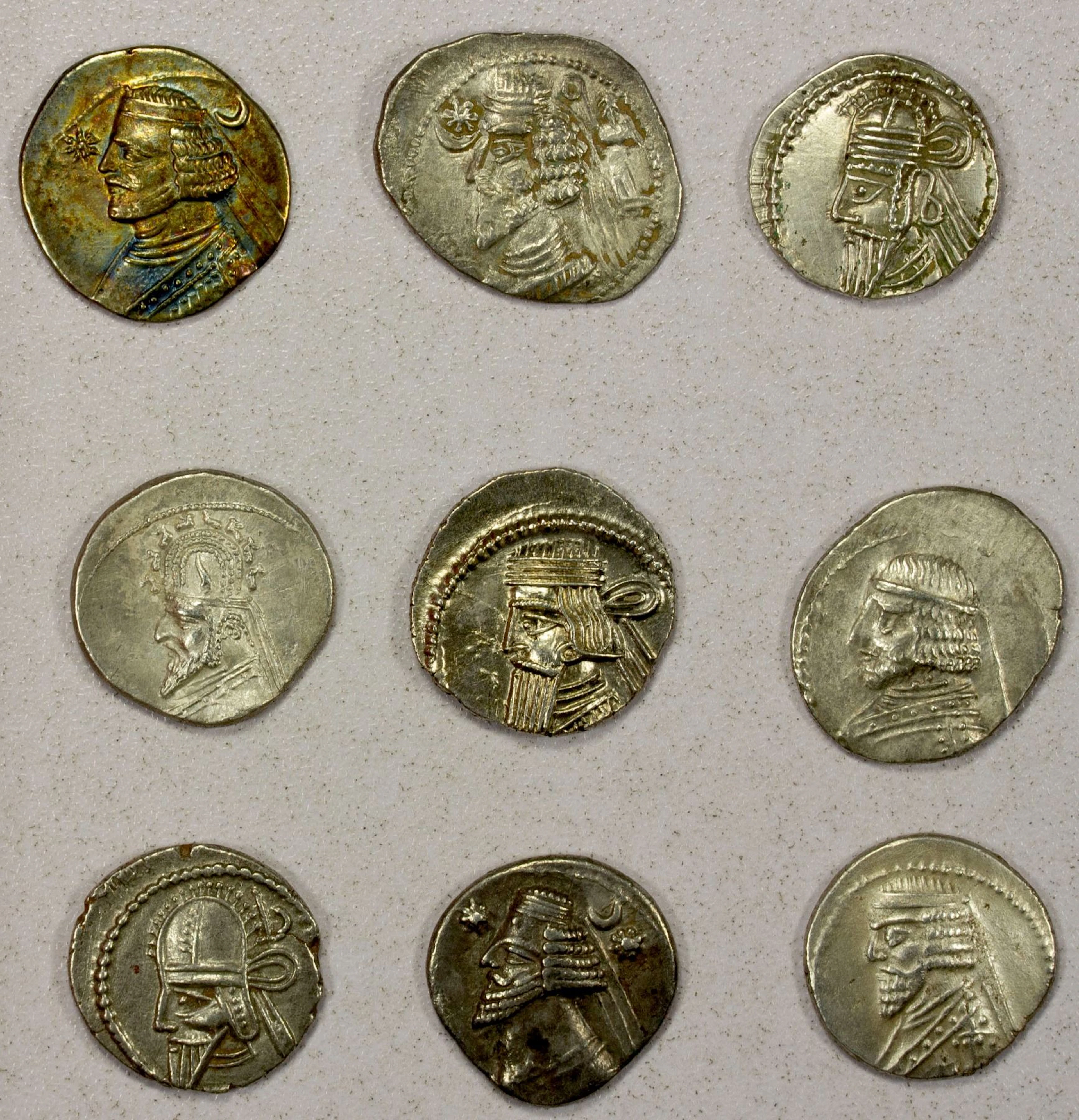 ANCIENT PERSIA: PARTHIAN KINGDOM: LOT of 9 AR drachms