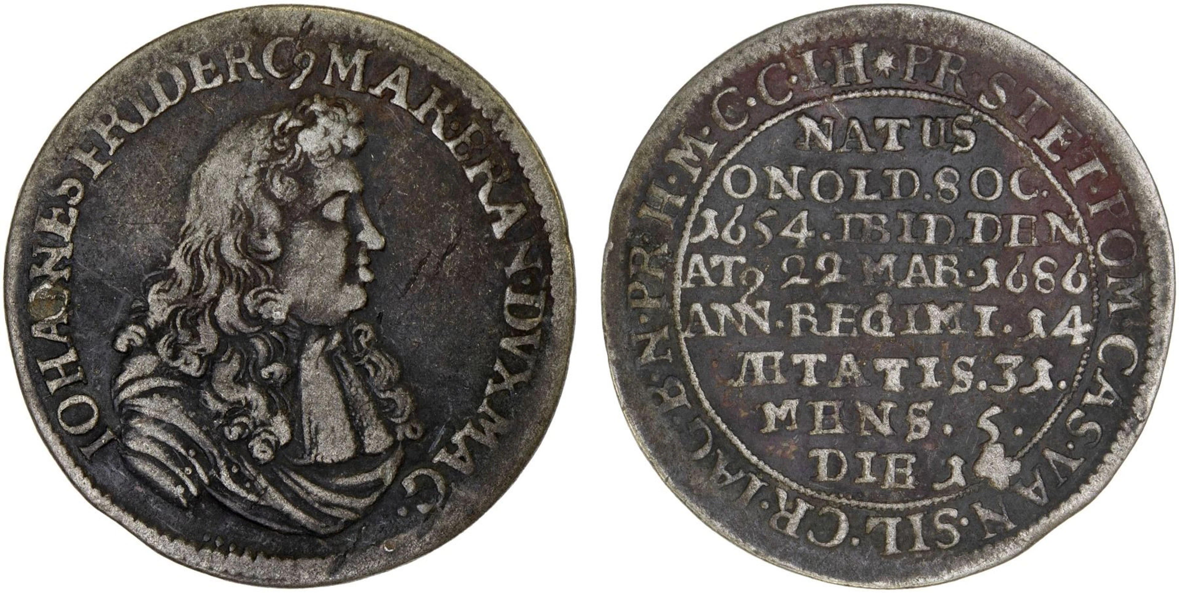 BRANDENBURG-ANSBACH: Johann Friedrich, 1667-1686, AR groschen (1/24