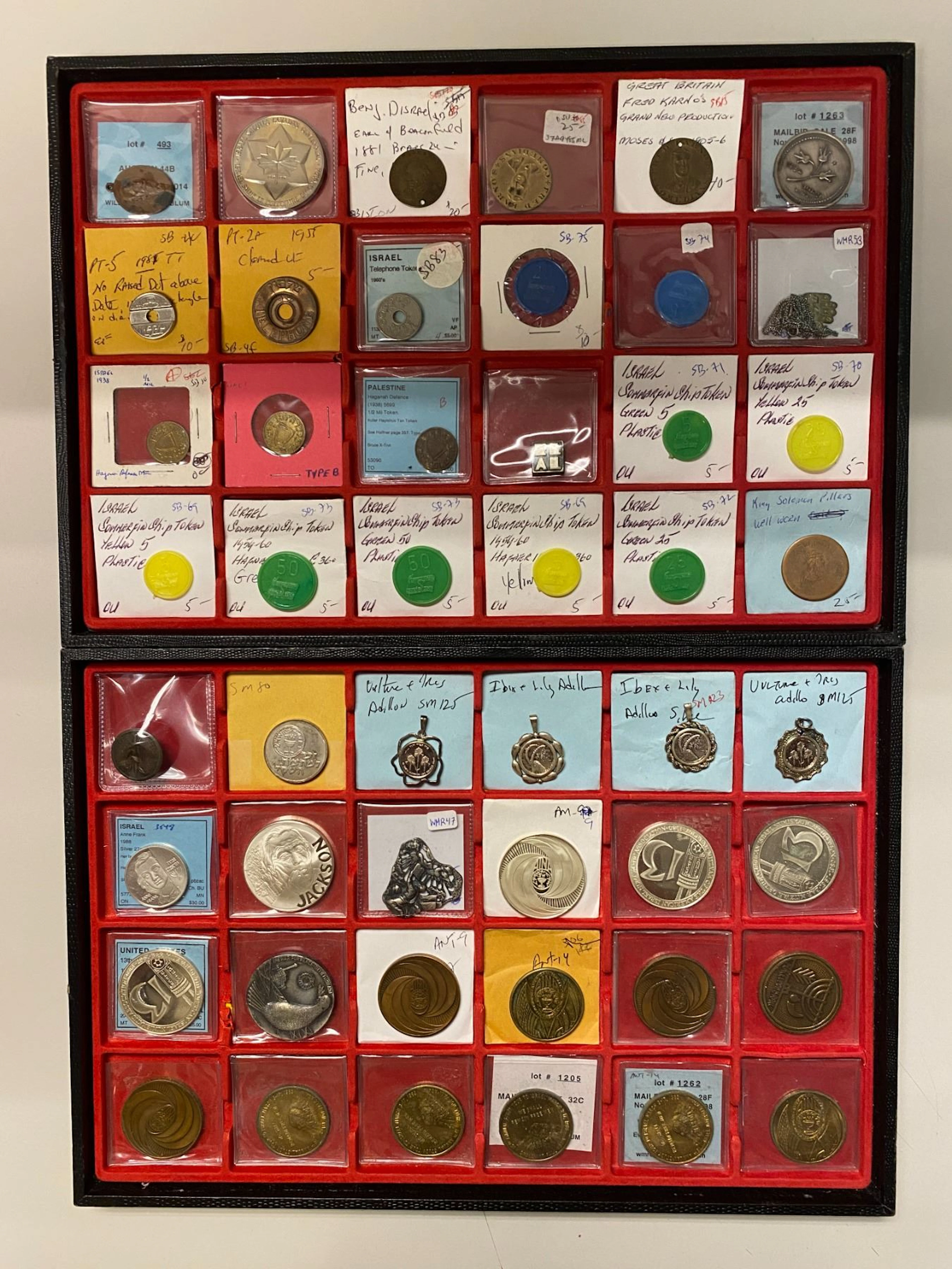 WORLDWIDE: LOT of 71 exonumia items