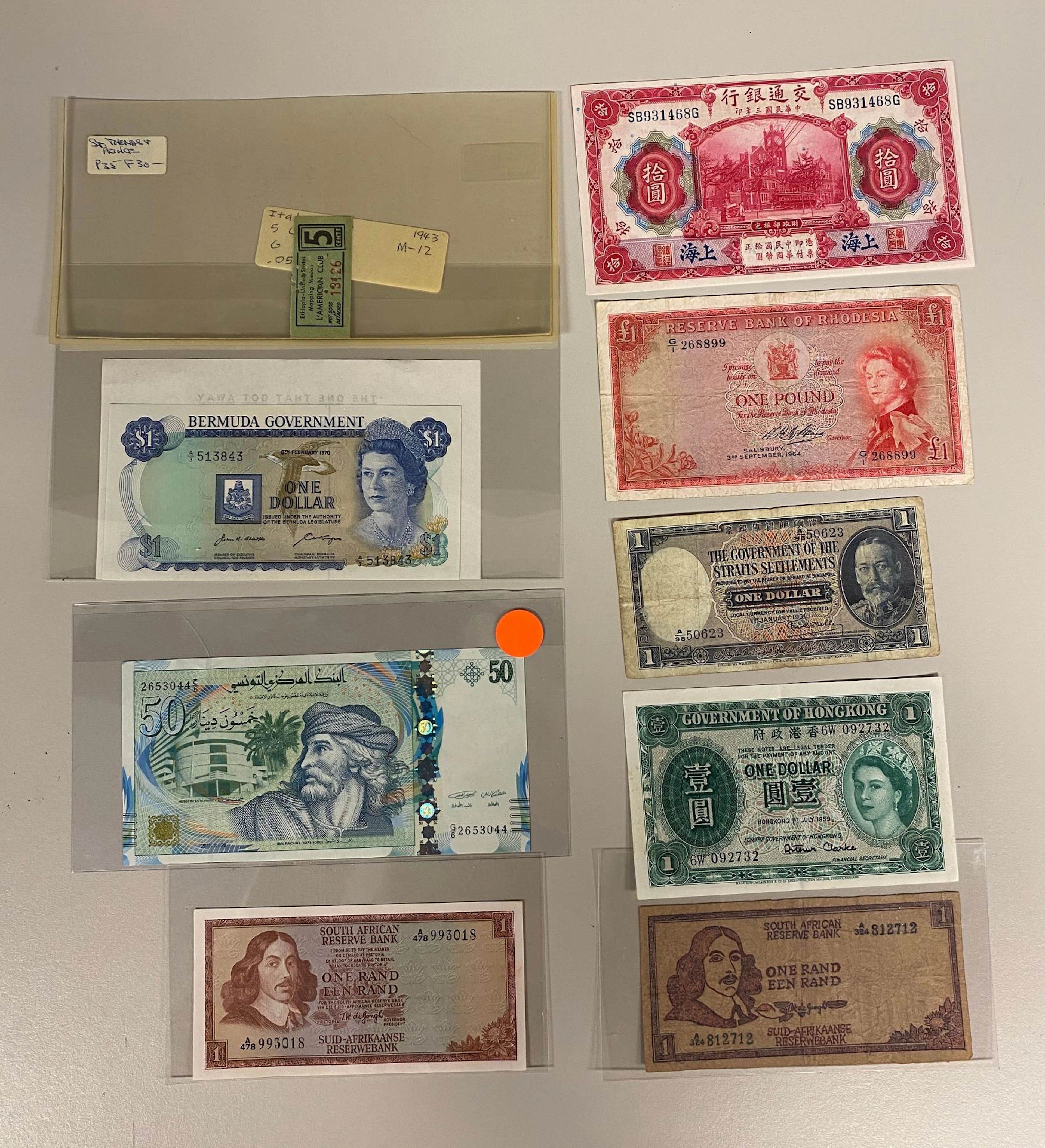WORLDWIDE: LOT of 9 notes