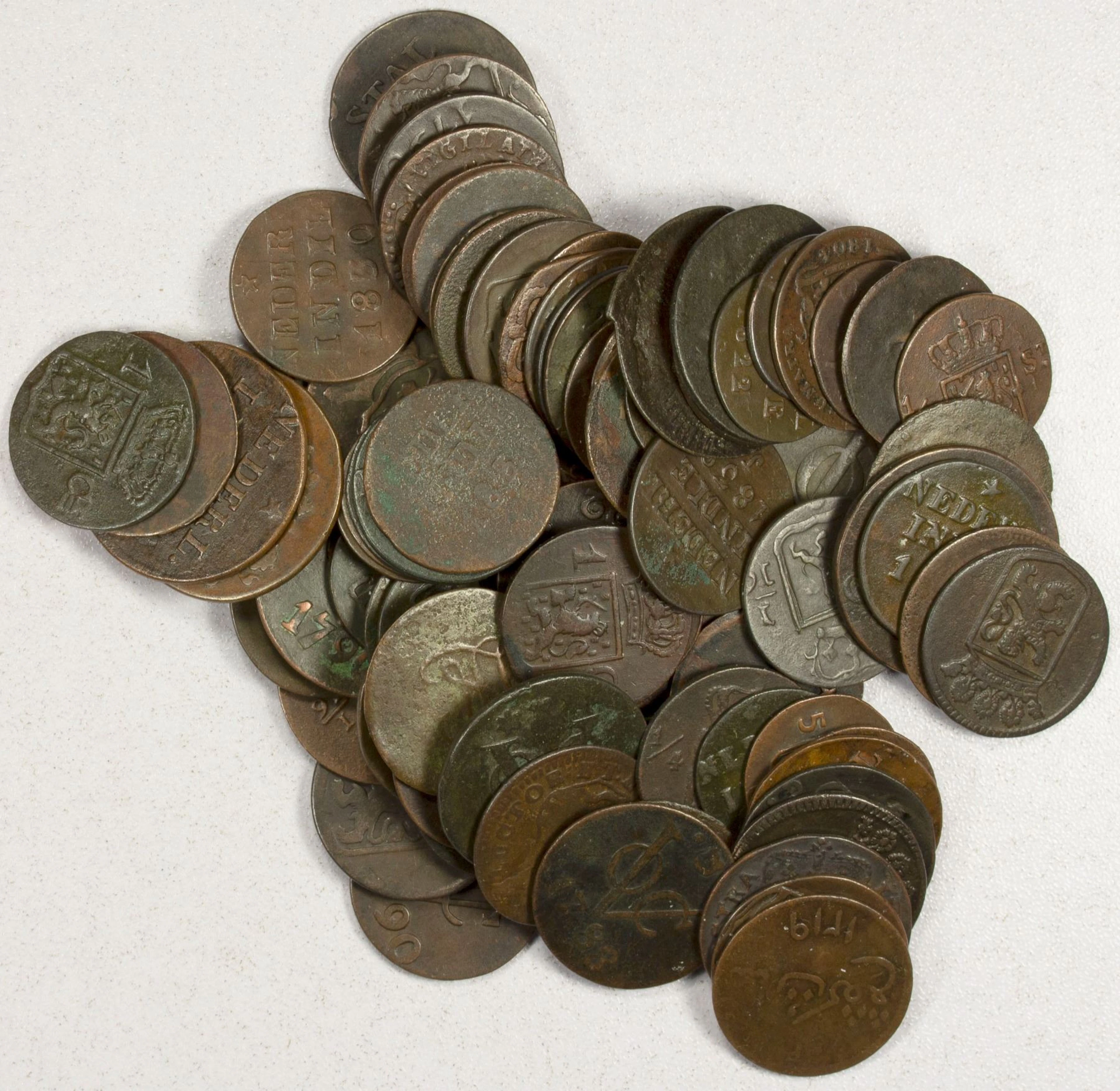 NETHERLANDS EAST INDIES: LOT of 86 coins