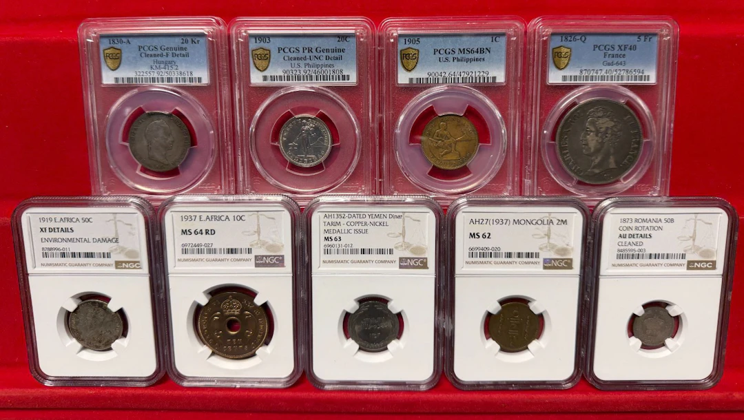 WORLDWIDE: LOT of 9 coins