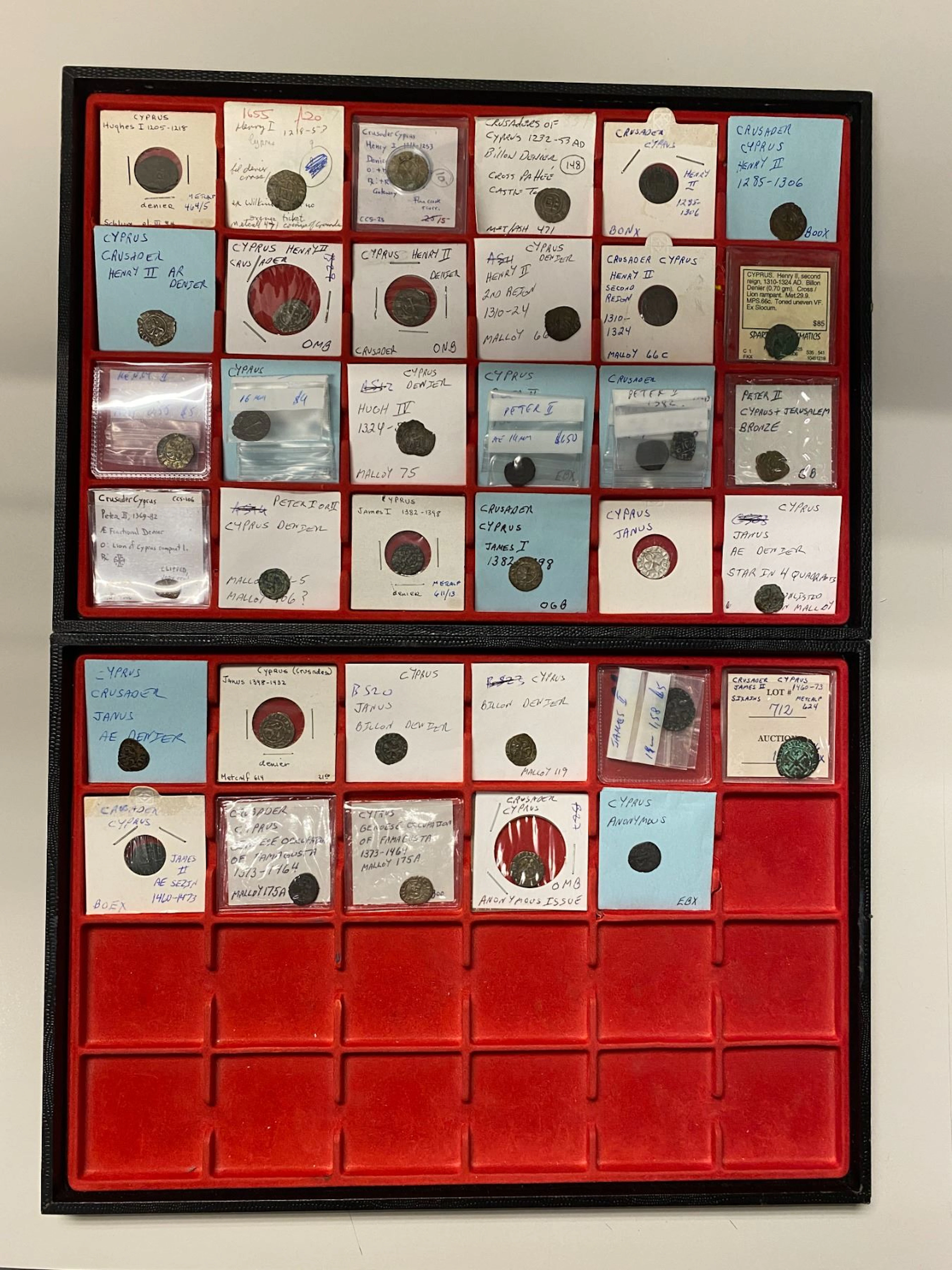 CRUSADER KINGDOMS: Kingdom of Cyprus, LOT of 36 coins