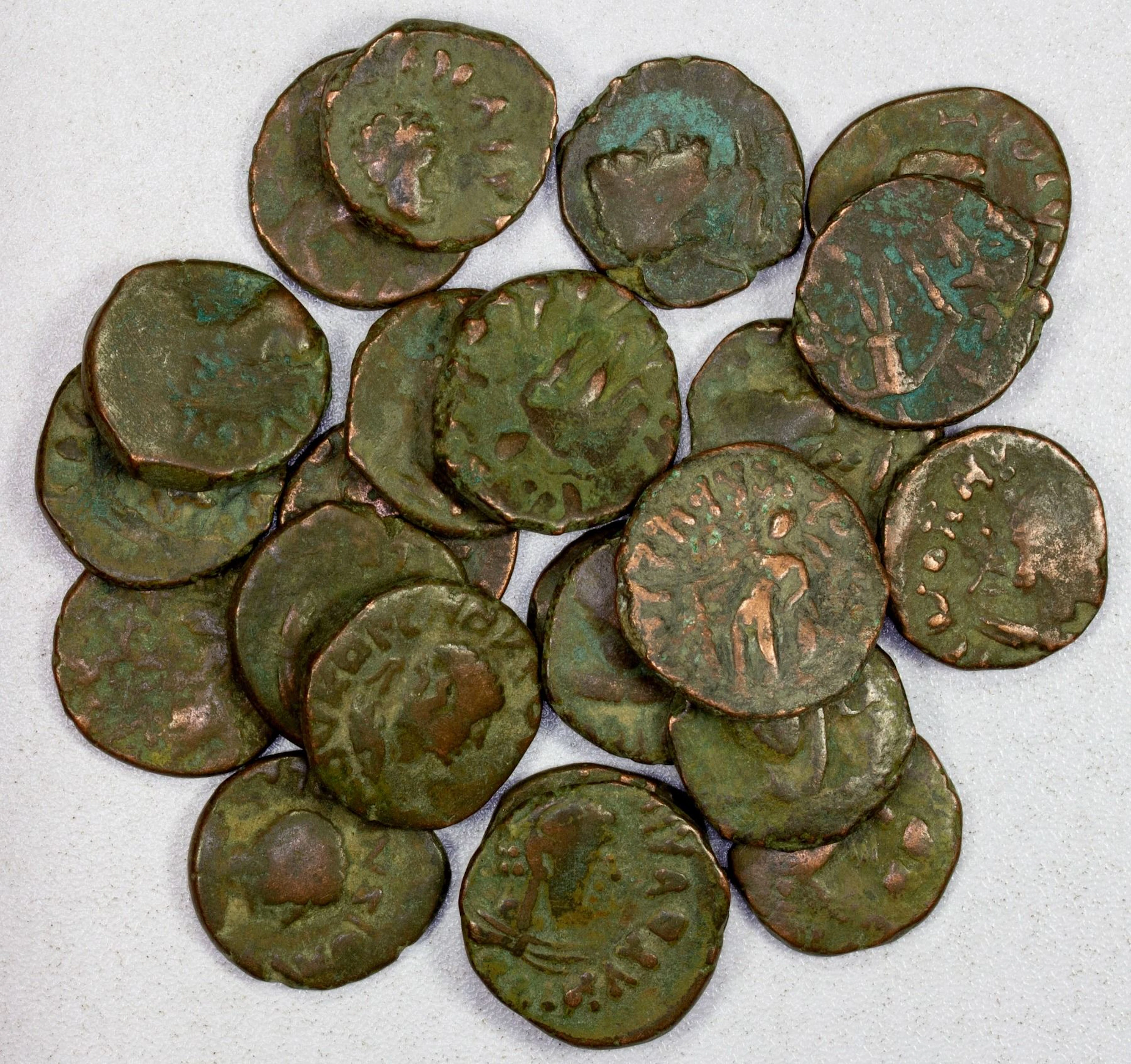 ANCIENT INDIA: KUSHAN: Kujula Kadphises, ca. 50-90 AD, LOT of 23 AE