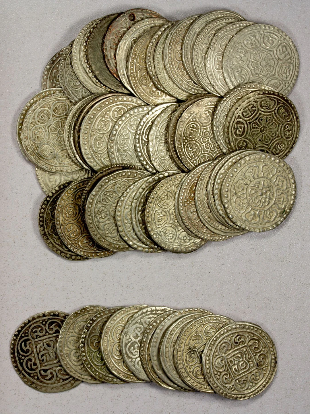 CHINA: TIBET: LOT of 55 coins