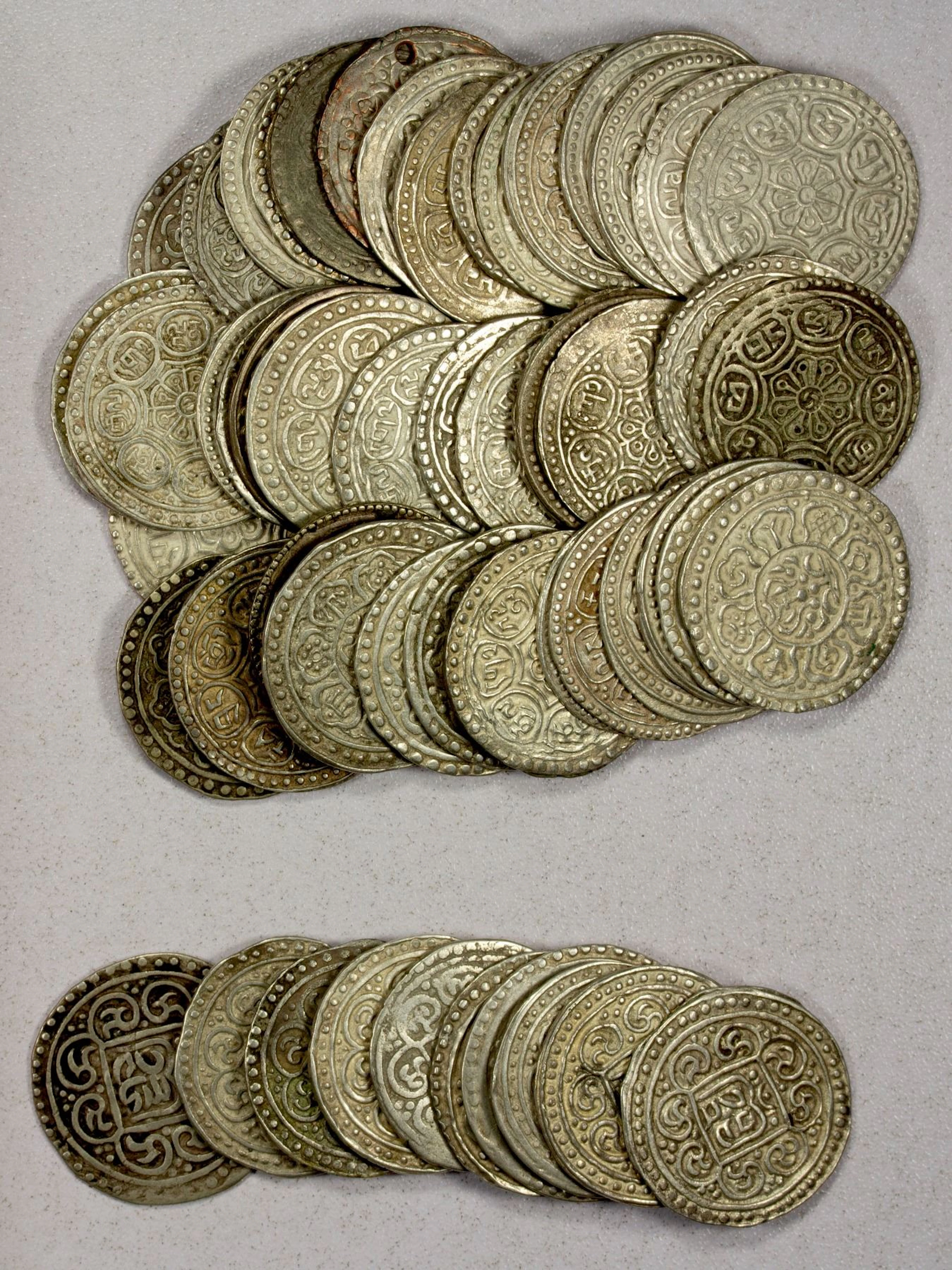CHINA: TIBET: LOT of 55 coins