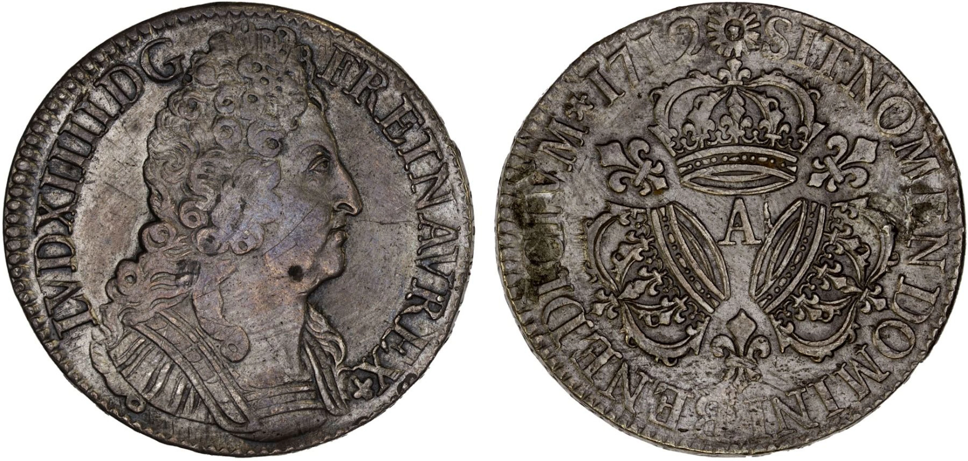 FRANCE: Louis XIV, 1643-1715, AR écu aux trois couronnes (30.39g)