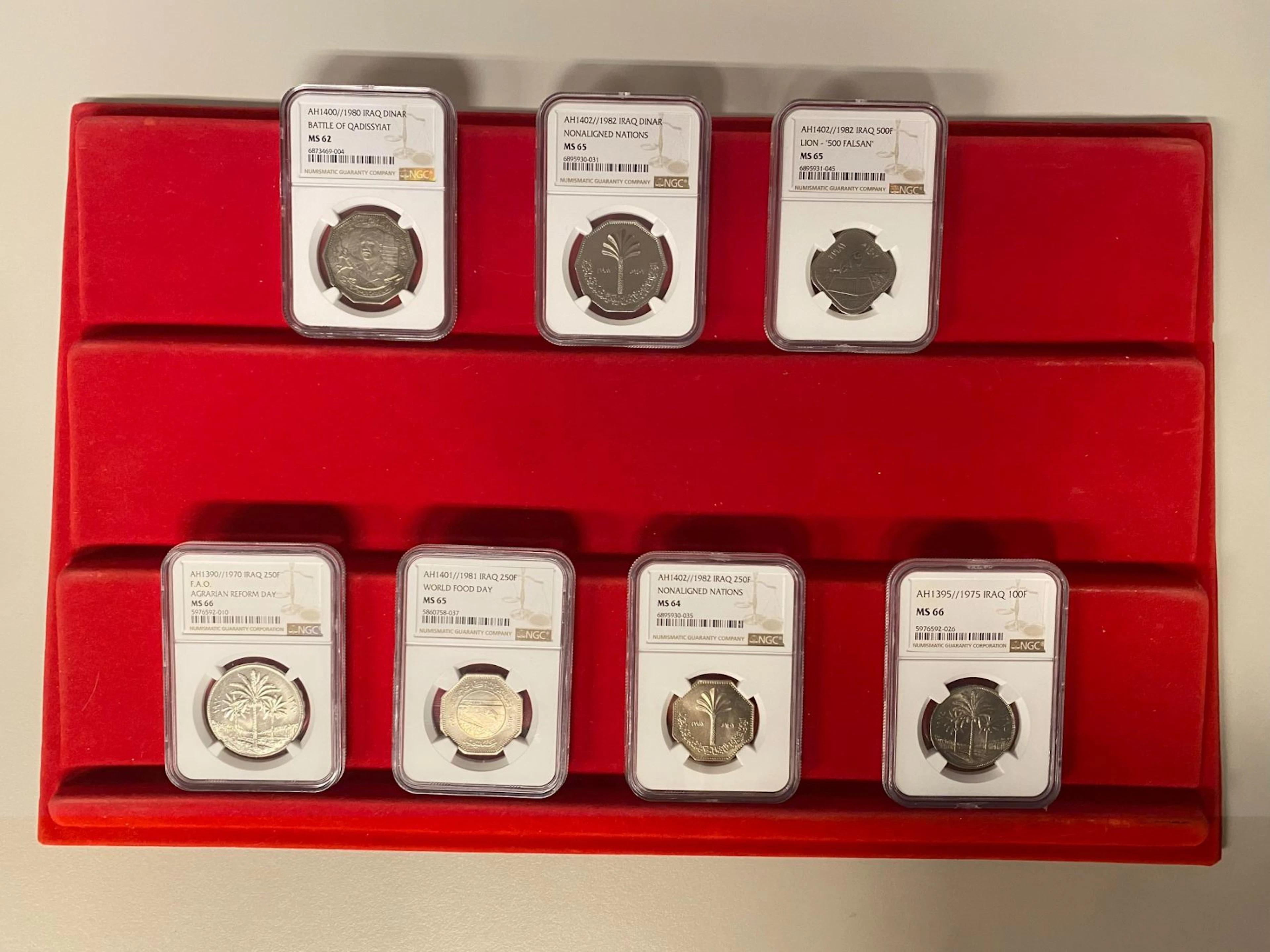 IRAQ: Republic, LOT of 7 certified coins