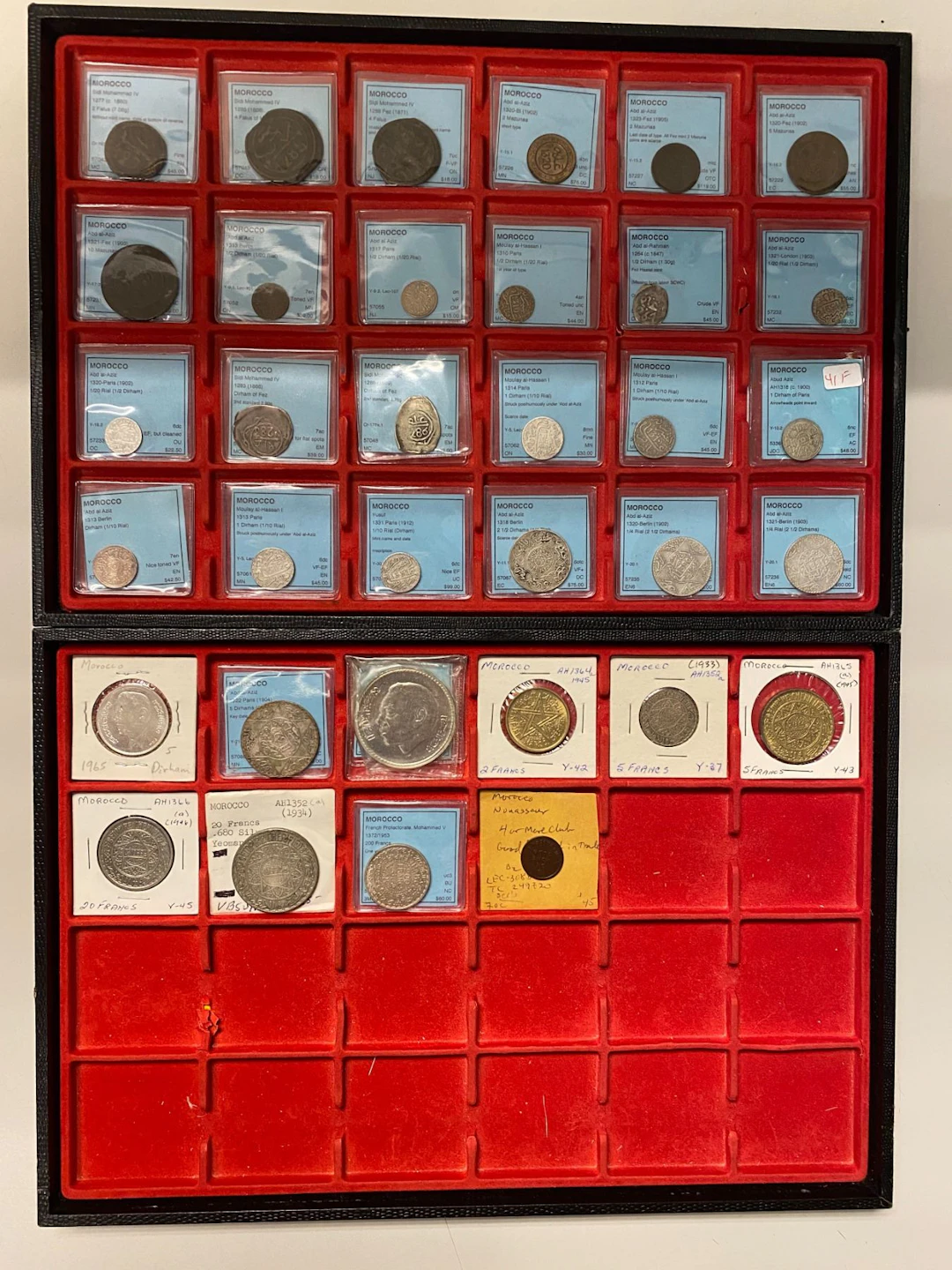 MOROCCO: LOT of 34 coins and tokens