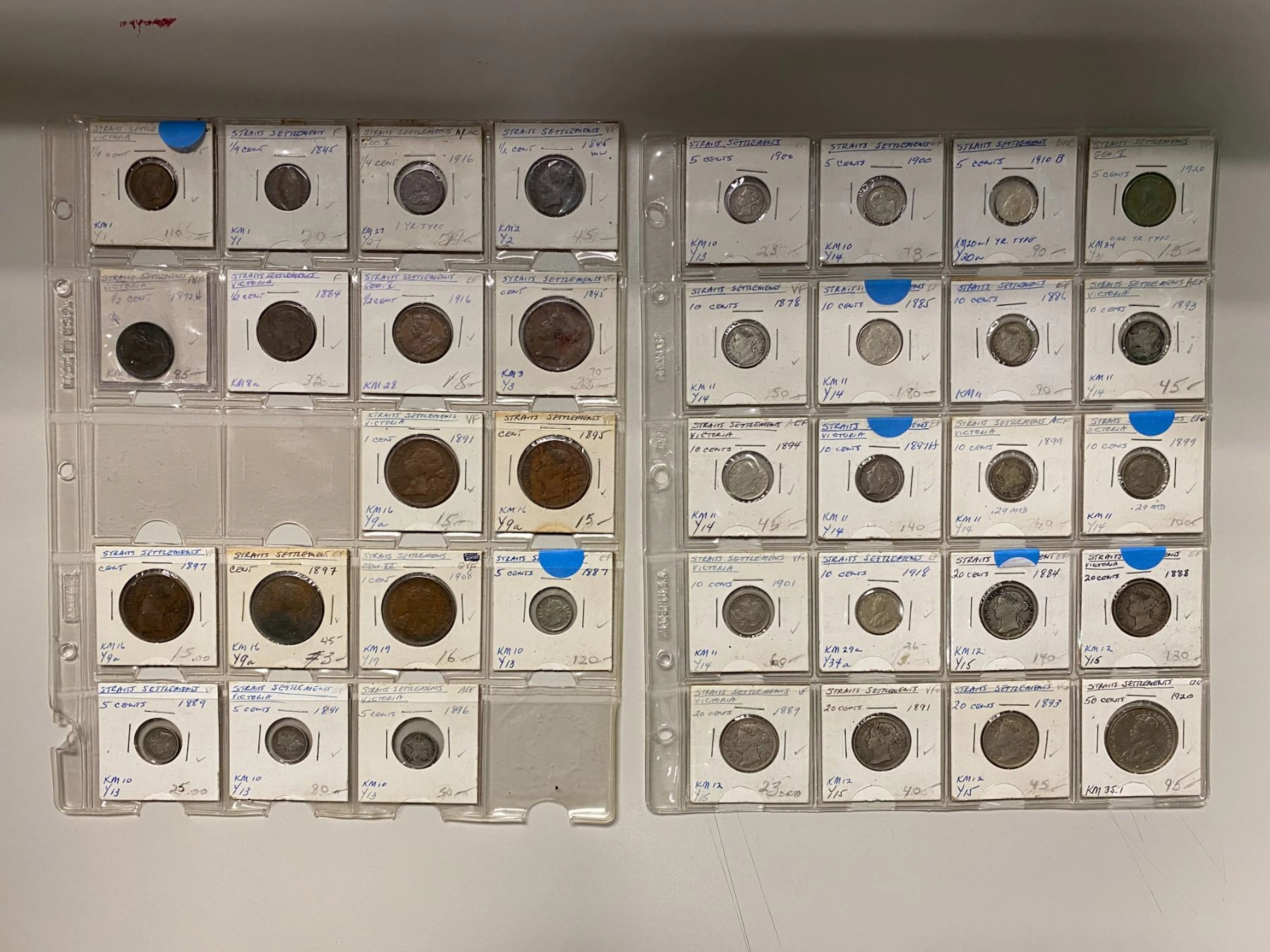 STRAITS SETTLEMENTS: LOT of 37 coins