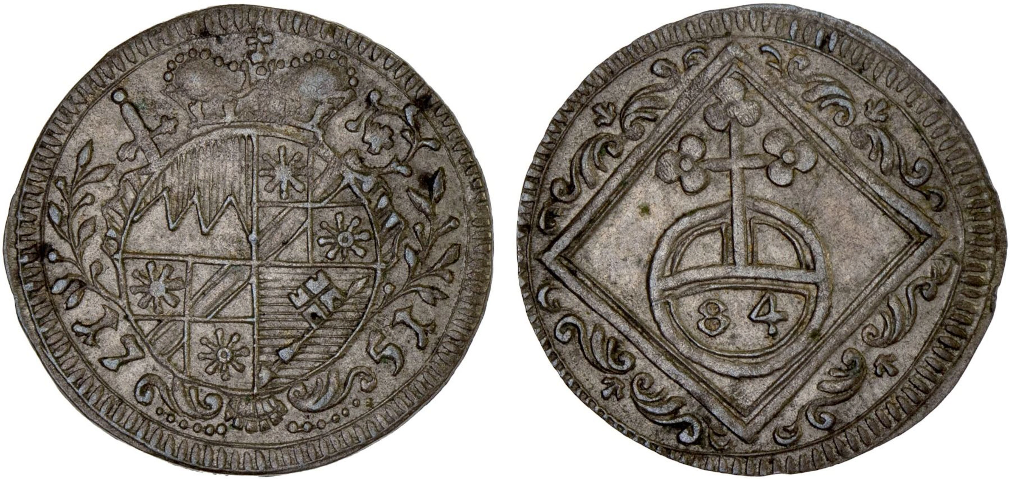 WÜRZBURG: Karl Philipp, 1749-1754, BI 1/84 gulden (kortling), 1751, Choice XF