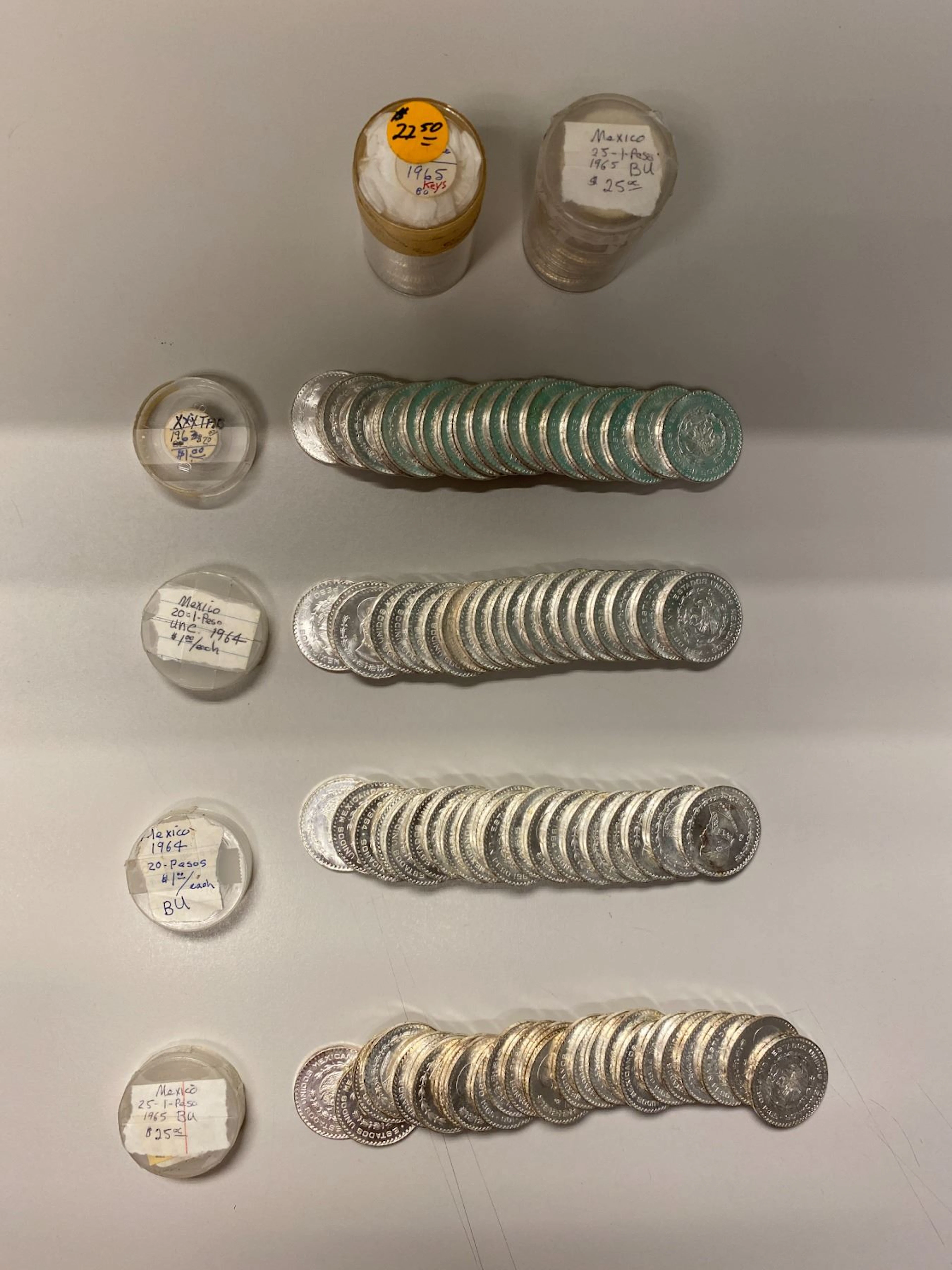 MEXICO: LOT of 130 silver coins