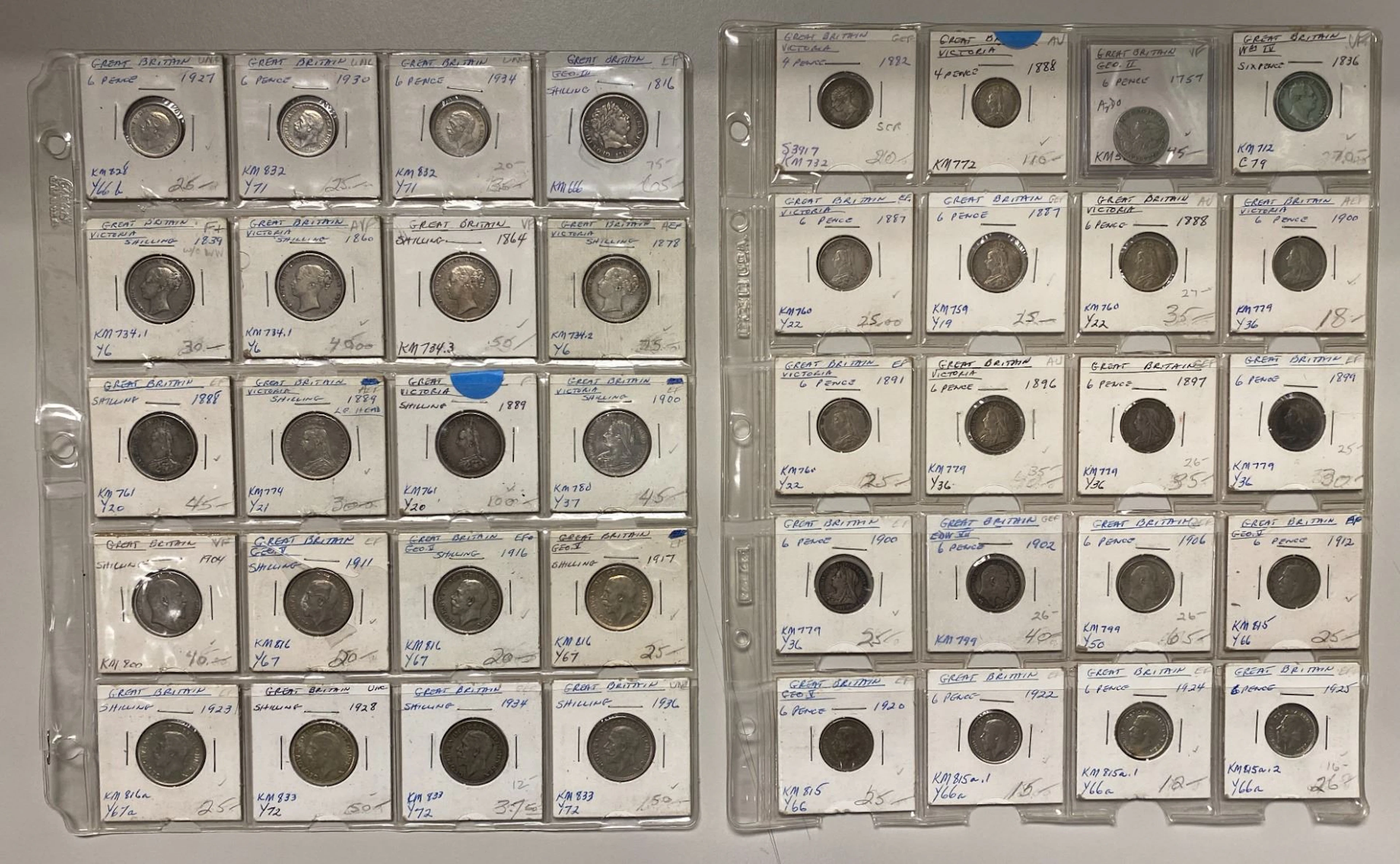 GREAT BRITAIN: LOT of 40 coins