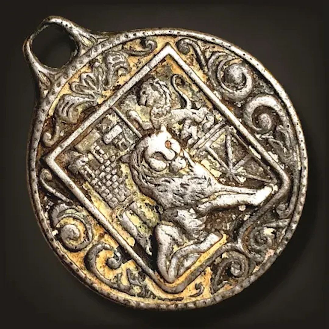 Silver Medallion “Spanish Coat of Arms” 17th Century