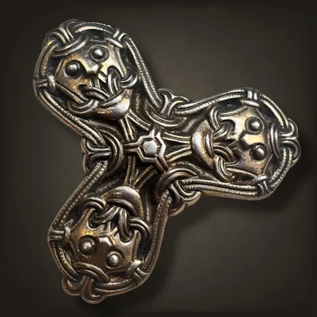 Viking Trefoil Silver Brooch Pendant