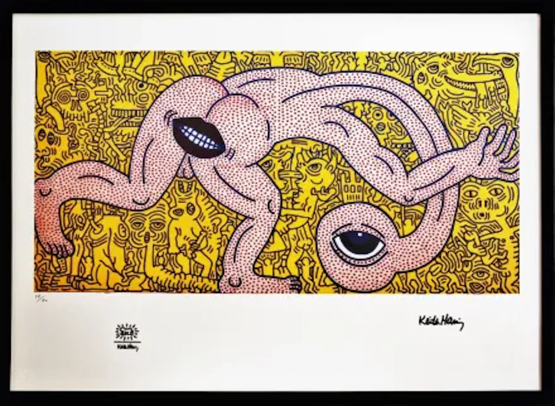Keith Haring Framed Lithograph