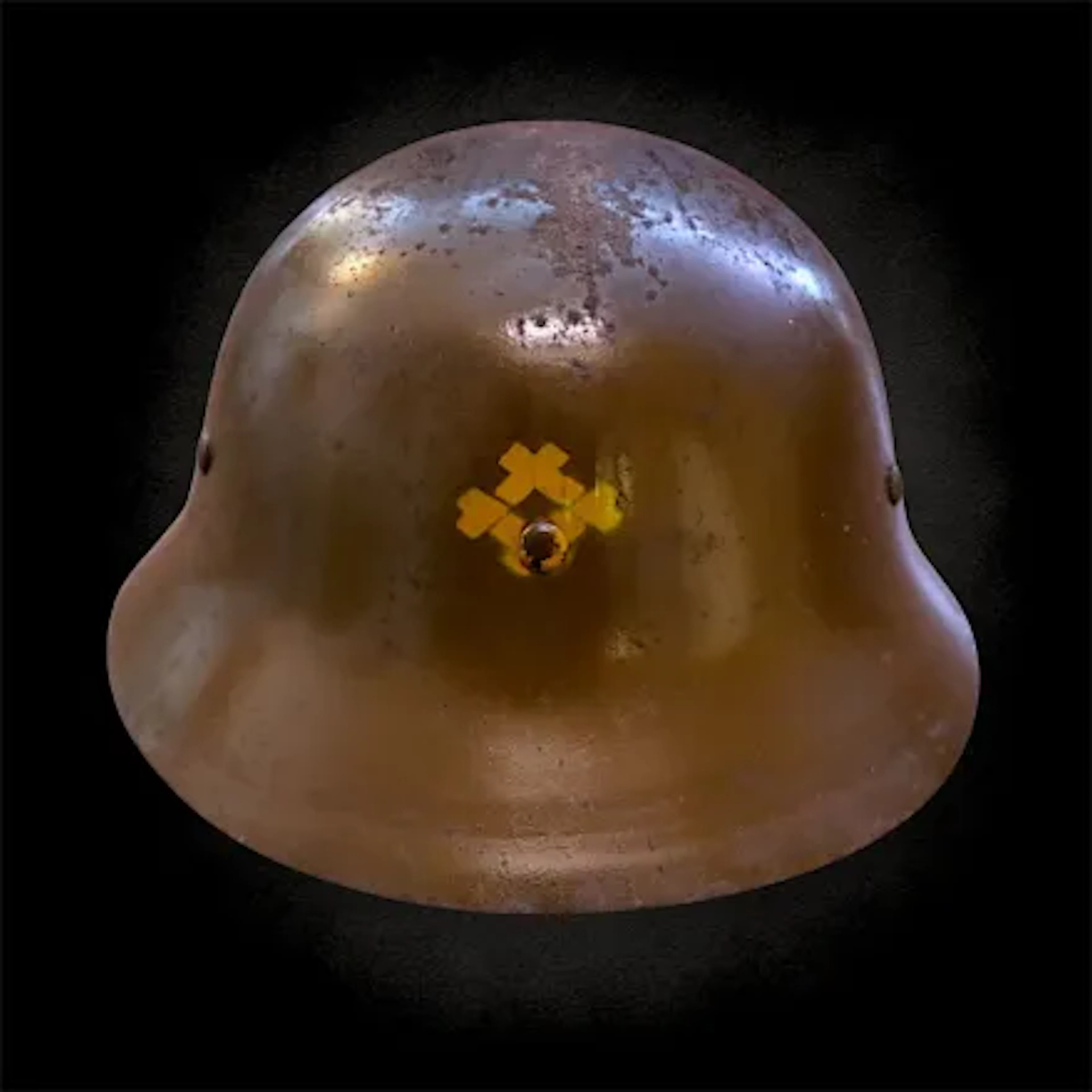 WW2 Japanese Steel helmet w Sumitomo Group Insignia