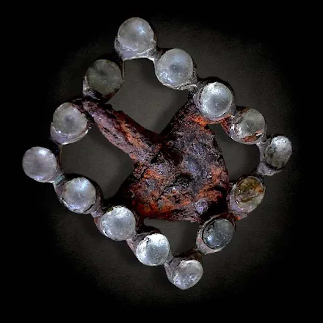 Medieval Iron Buckle Adorned w Crystals