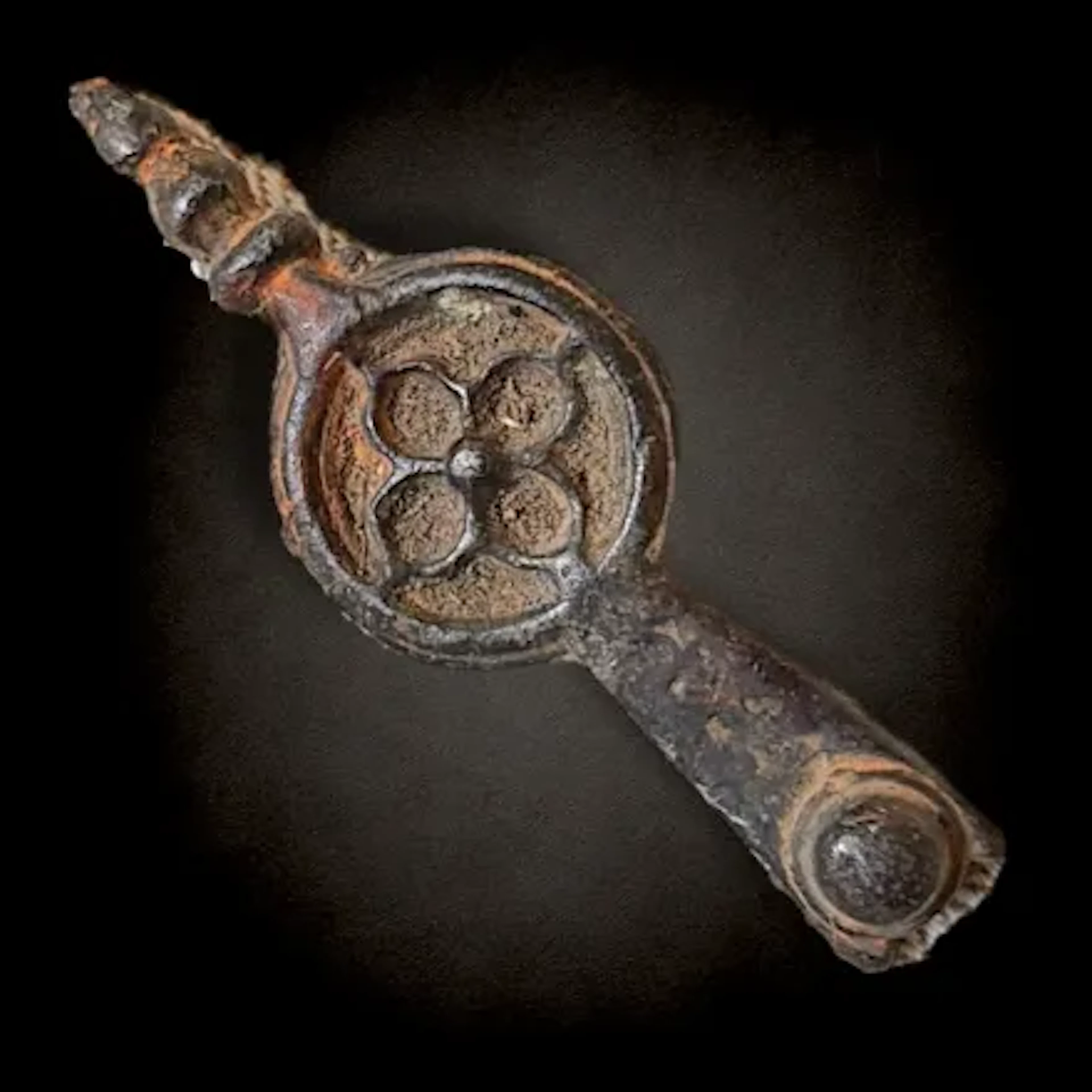Medieval Bronze Quadrefoil Pendant Fragment Bigot Collection