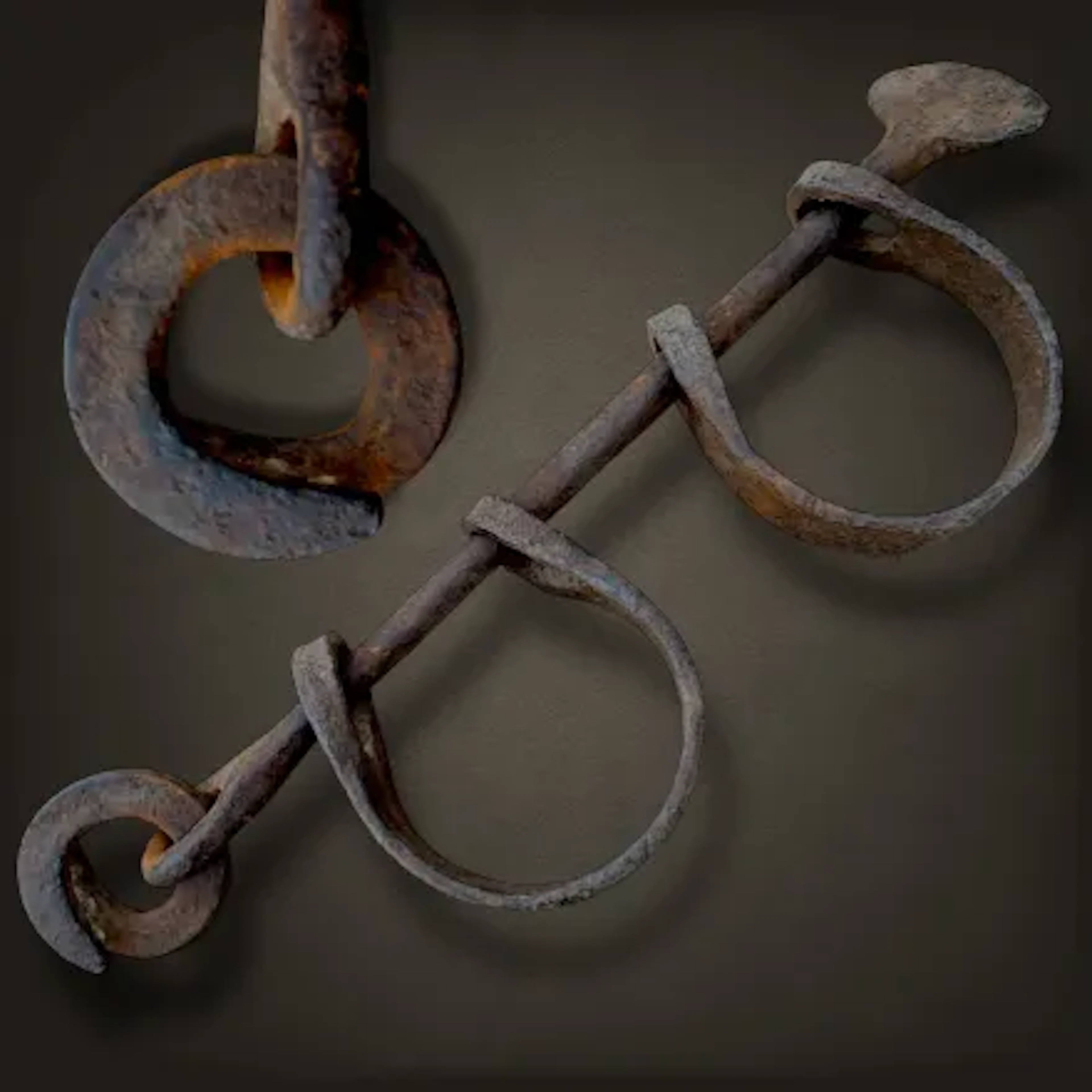 Colonial Slavery Iron Foot Shackles 17th or 18th Century Atlantic Crossing