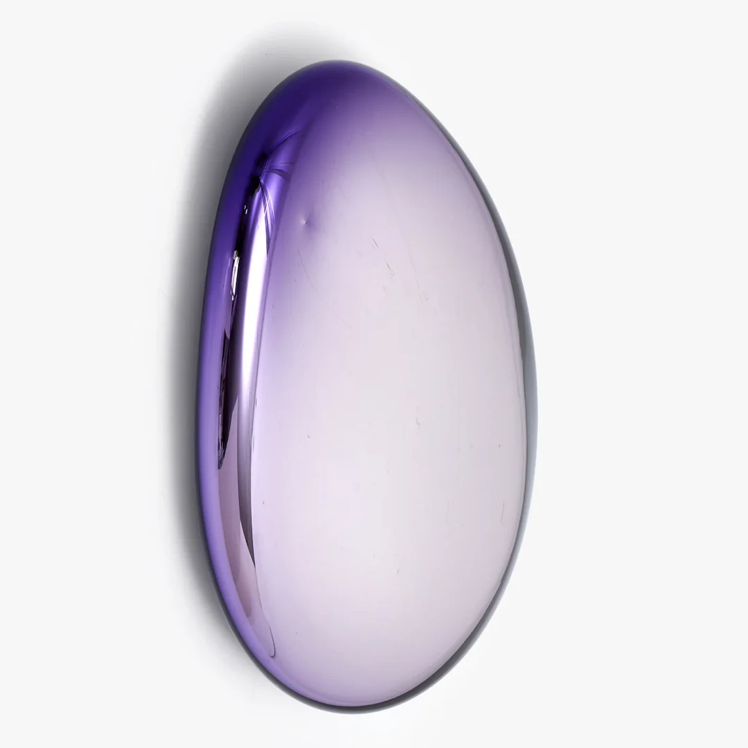 Glass wall sculpture, Purple Portal, handmade