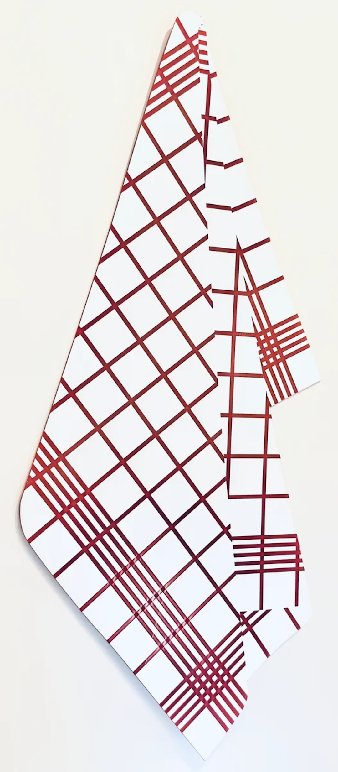 Wall art "Red Checked Kitchen Towel", handmade in plexi