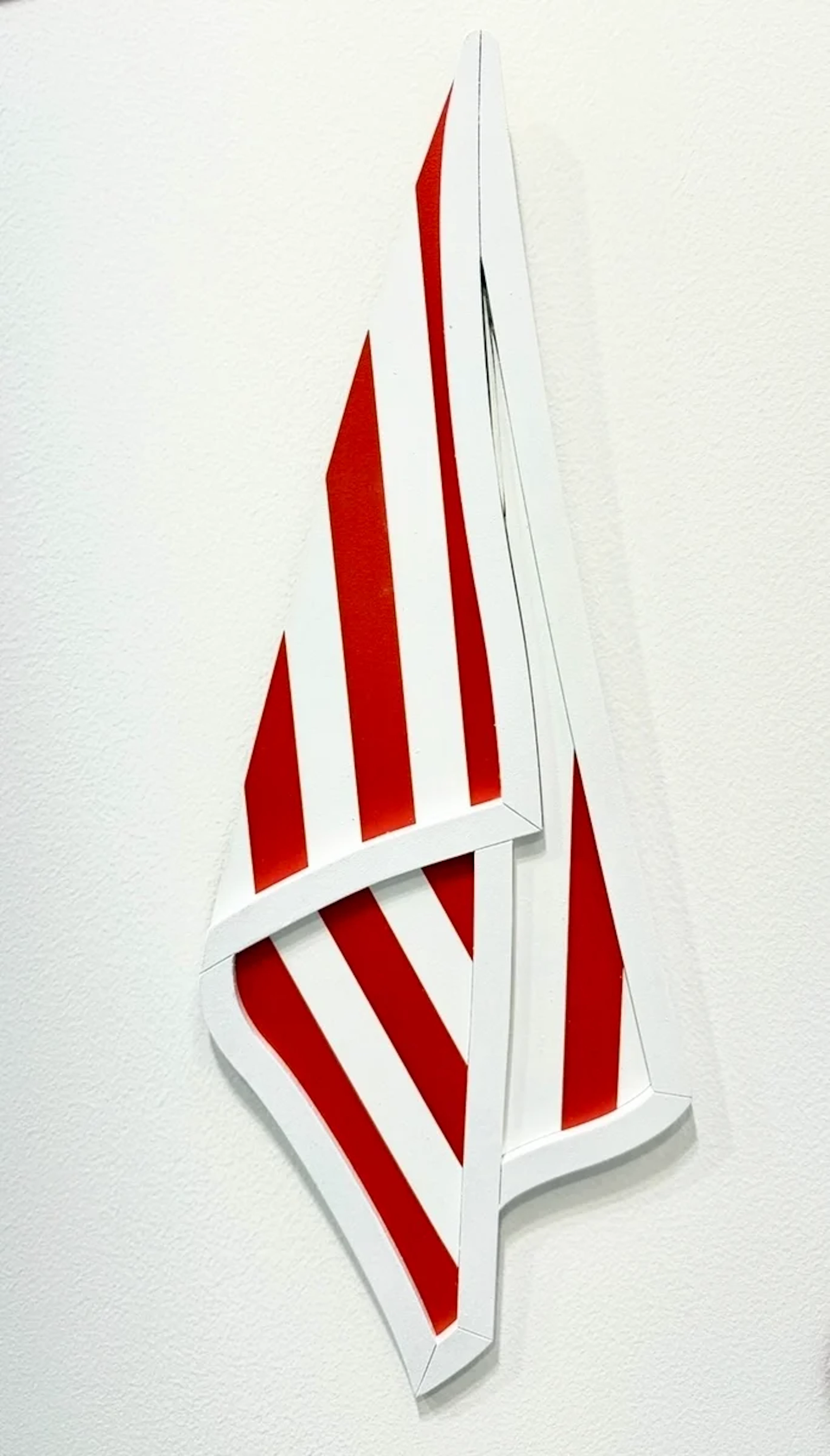 Wall art "Red striped II All Wood", handmade in mdf