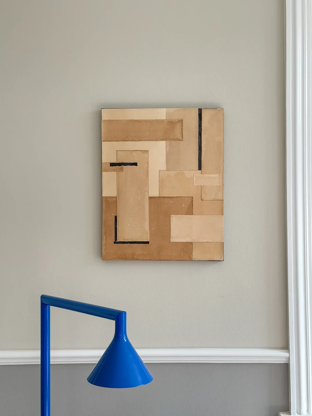 Dimensions III, paper collage on canvas
